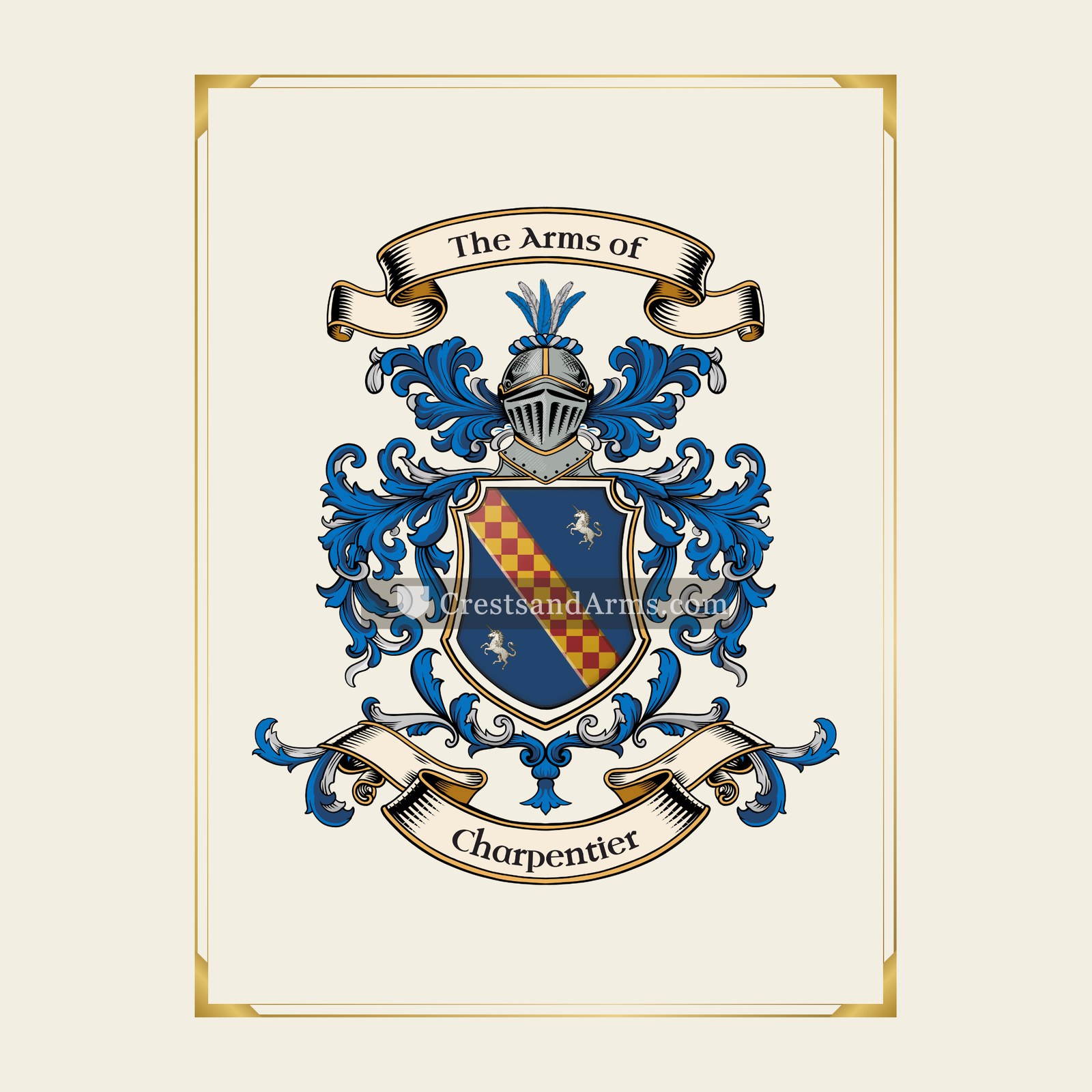 With gold border