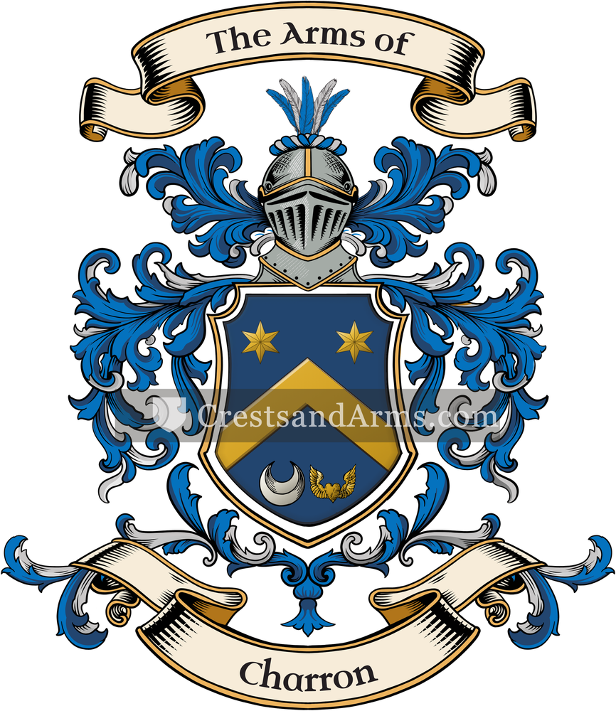 The Charron coat of arms, drawn from the recorded blazon