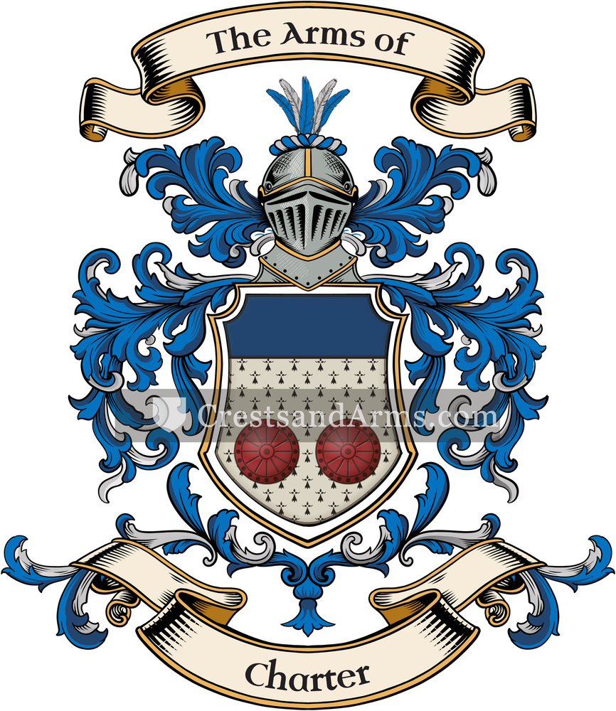 The Charter coat of arms, drawn from the recorded blazon