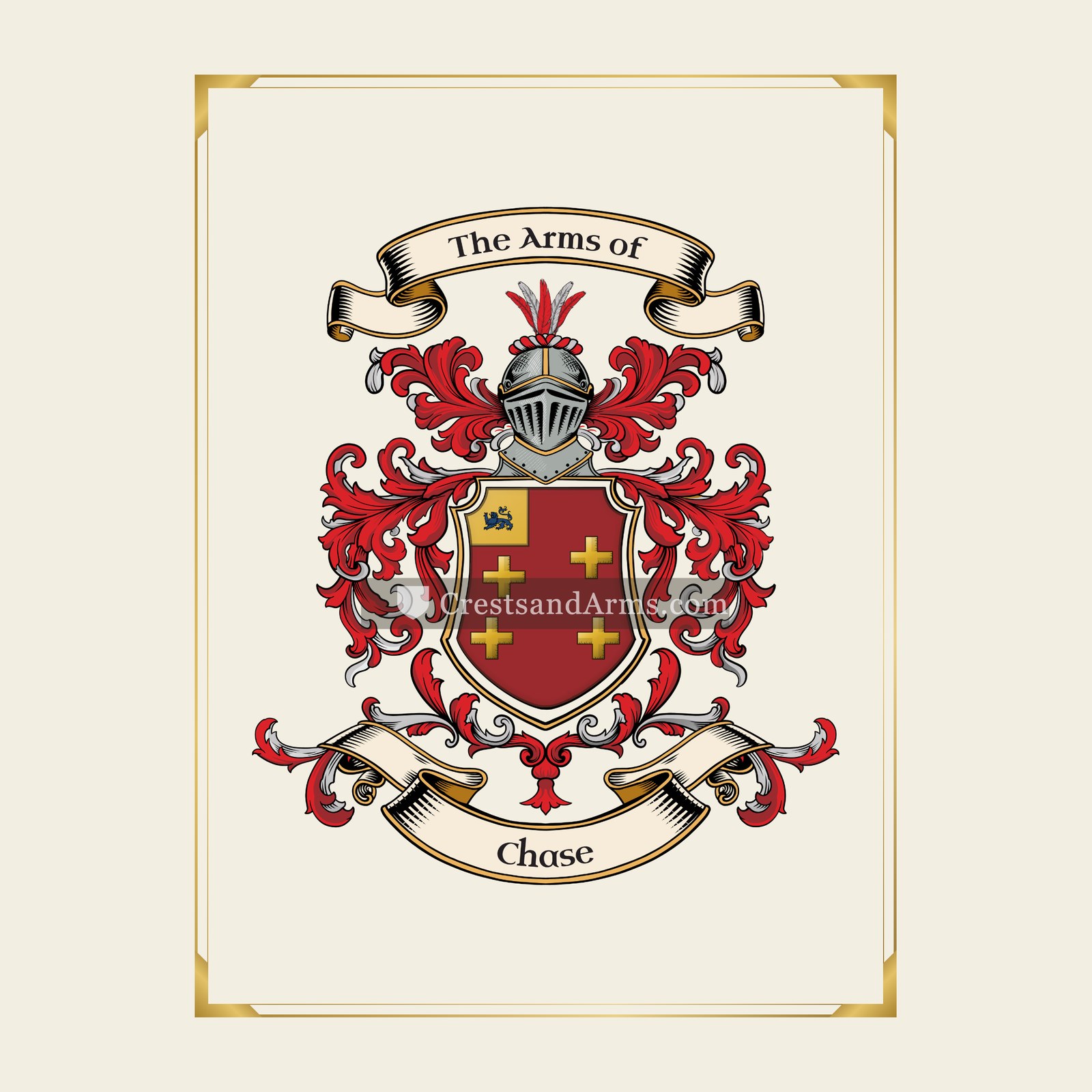 With gold border