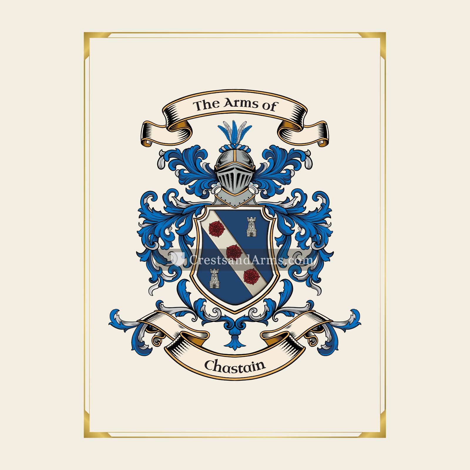 With gold border