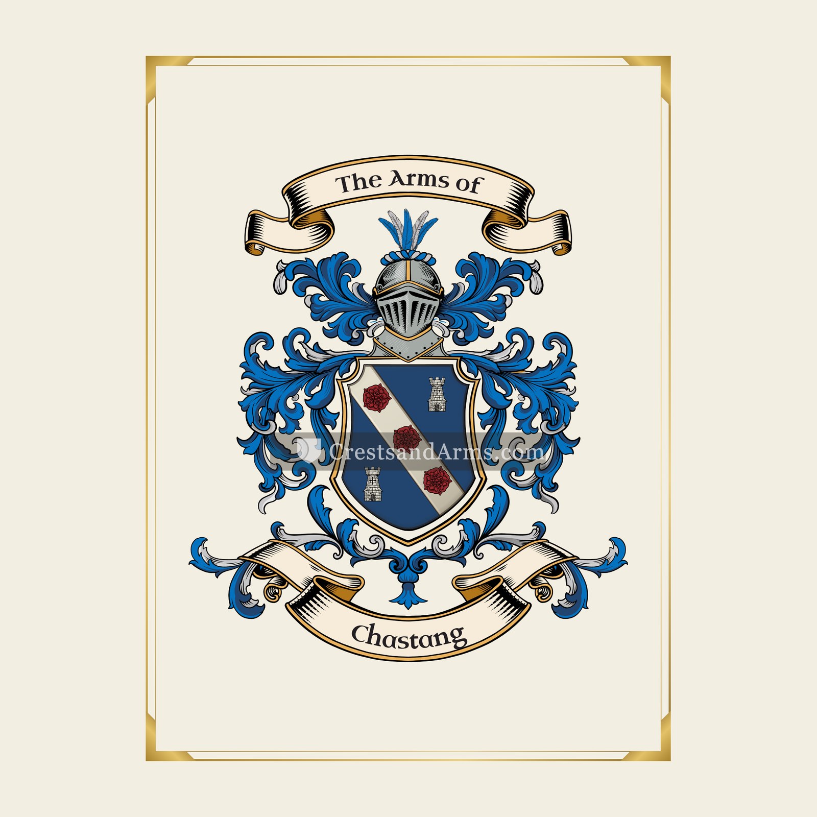 With gold border