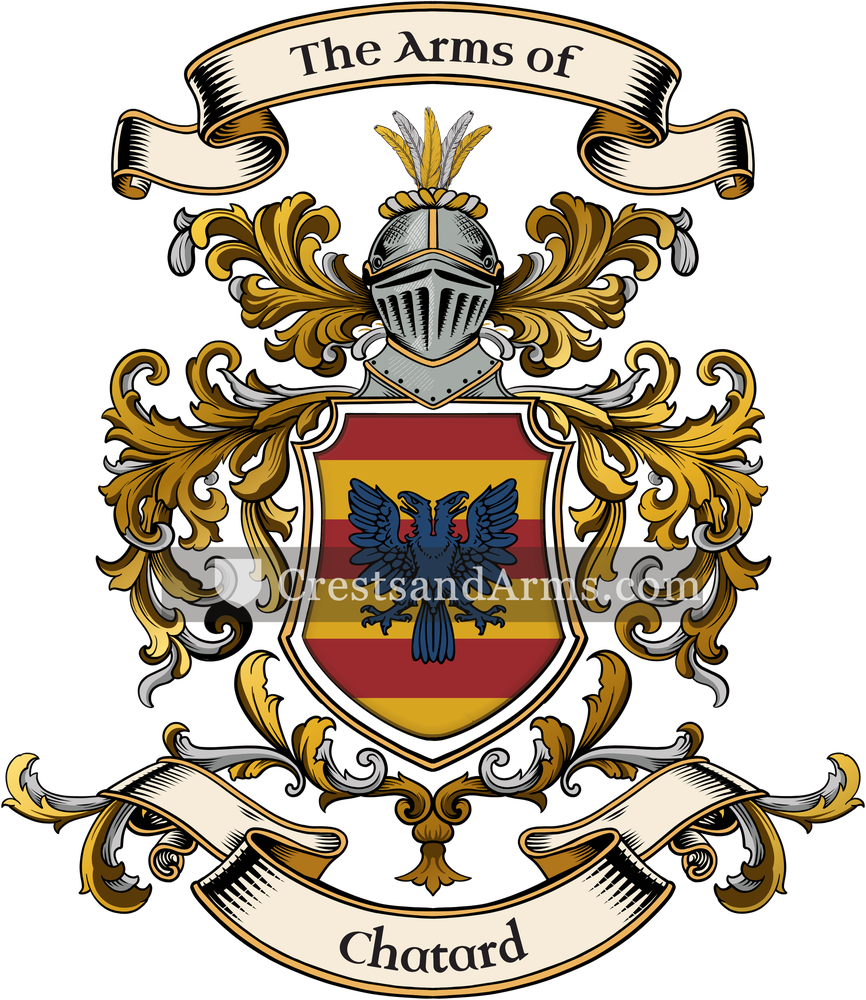 The Chatard coat of arms, drawn from the recorded blazon