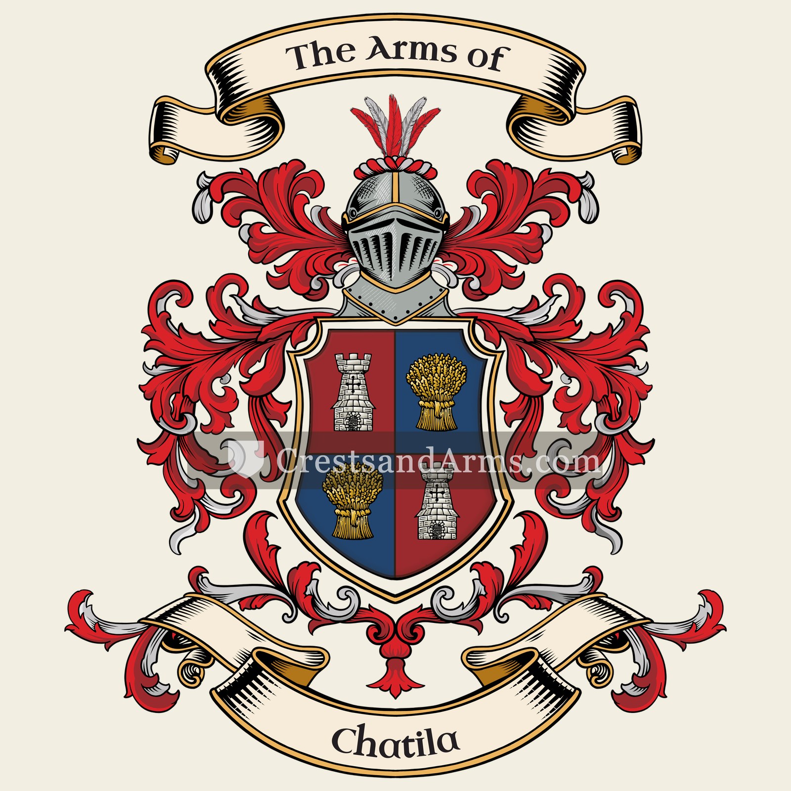 The Chatila coat of arms, drawn from the recorded blazon