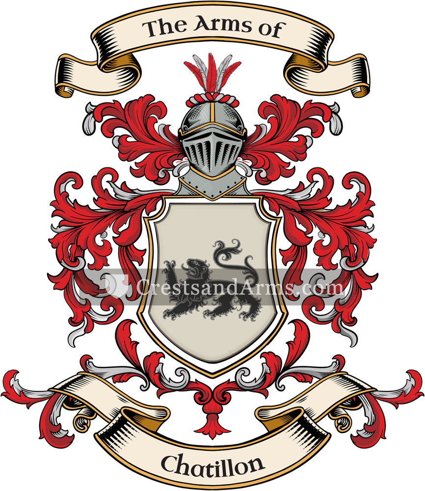 The Chatillon coat of arms, drawn from the recorded blazon