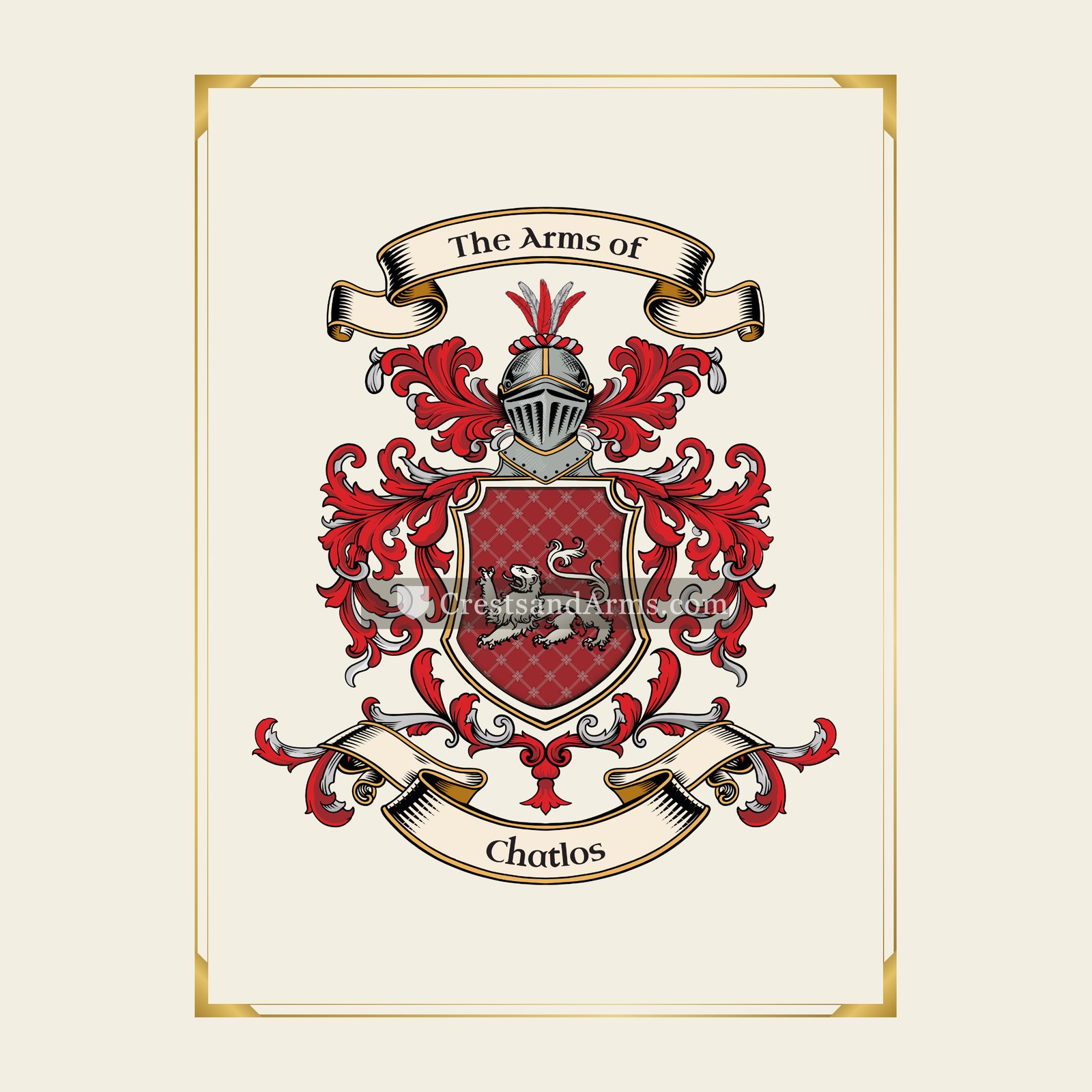 With gold border