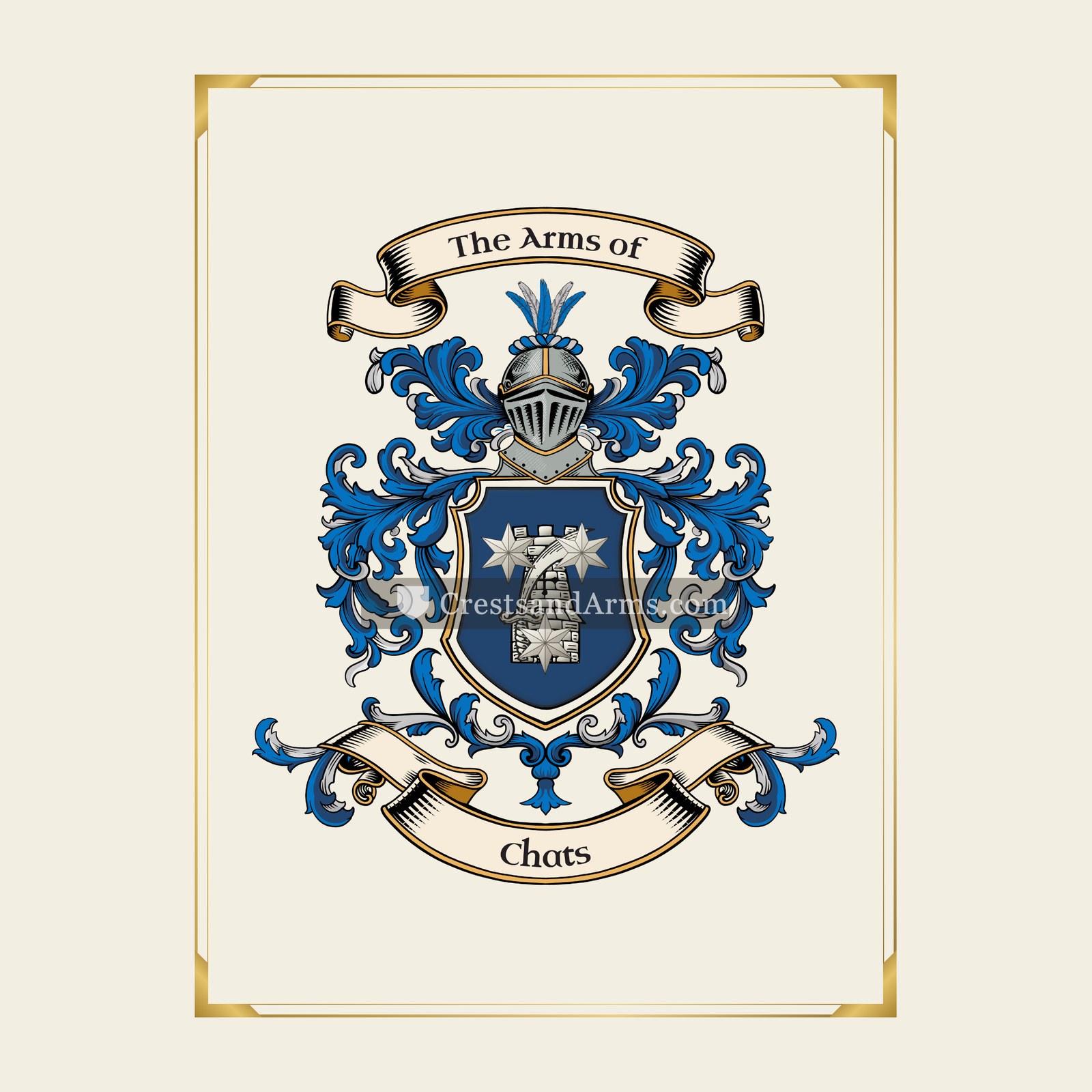 With gold border
