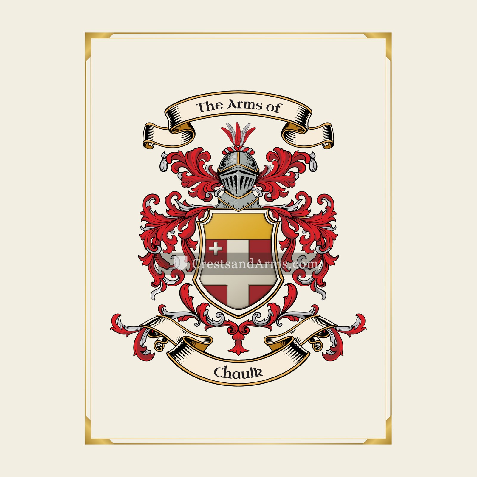 With gold border