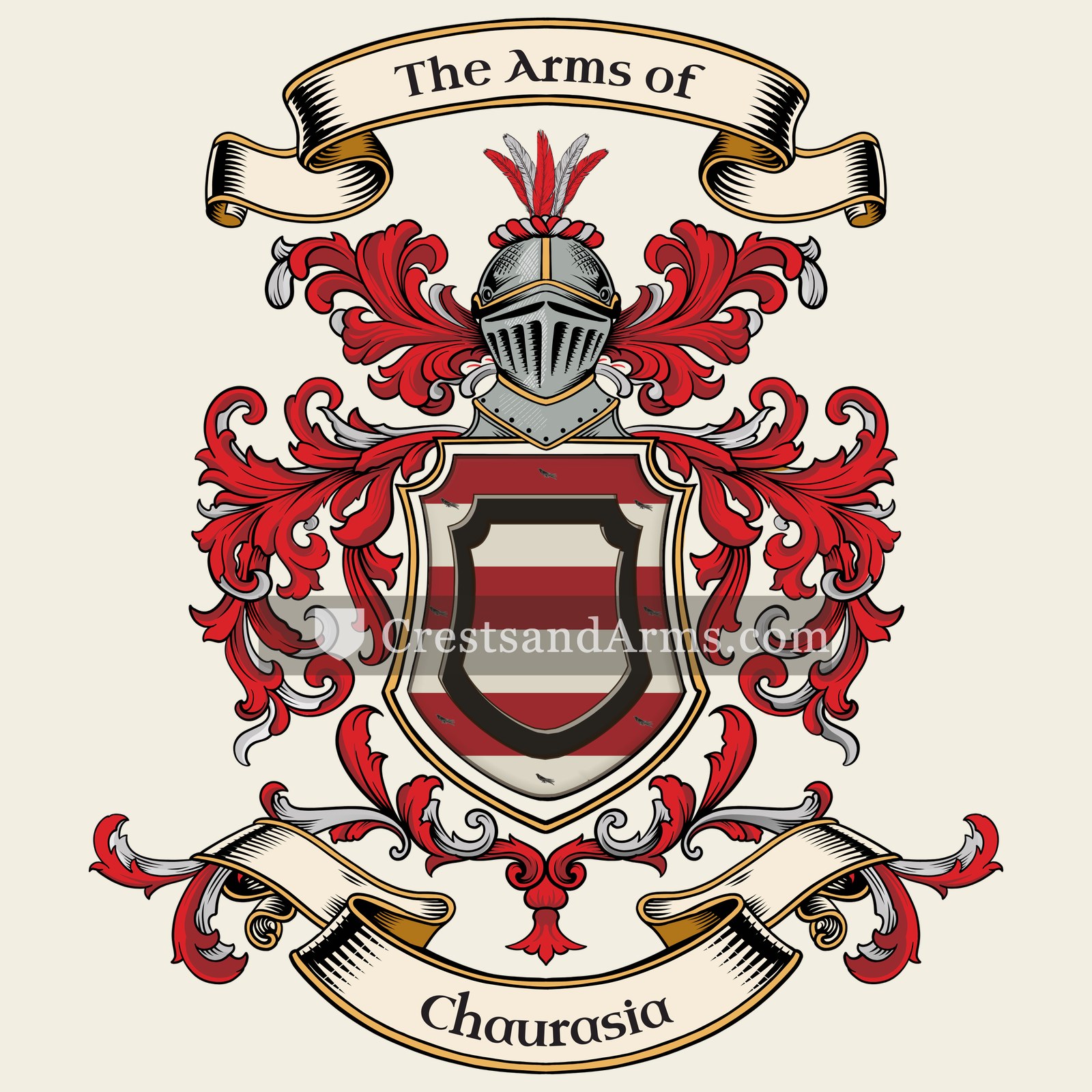 The Chaurasia coat of arms, drawn from the recorded blazon