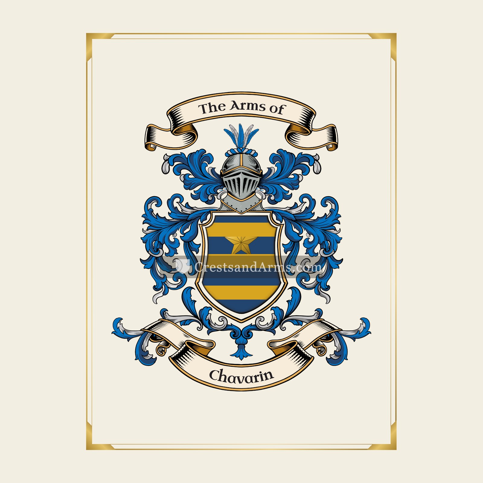 With gold border