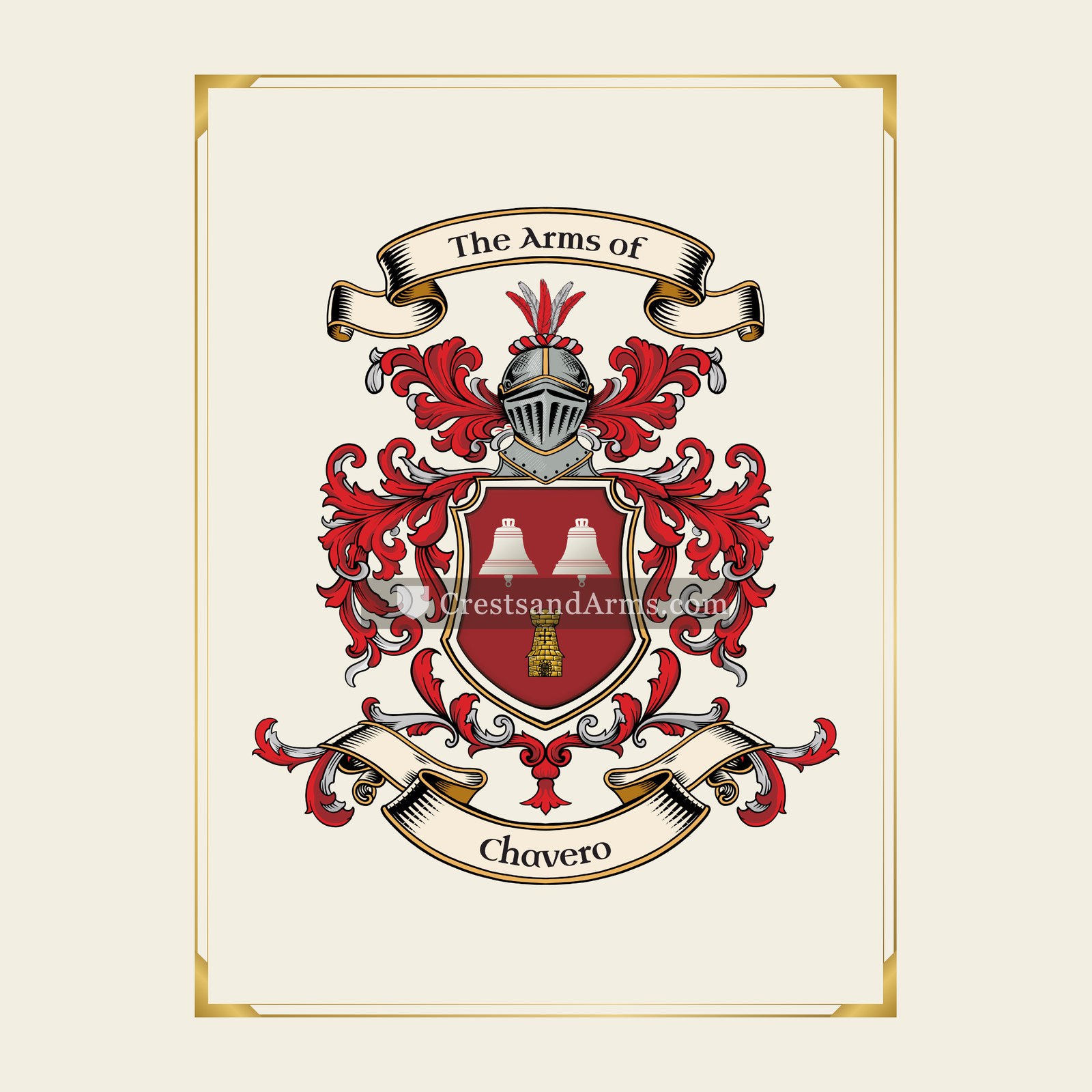 With gold border