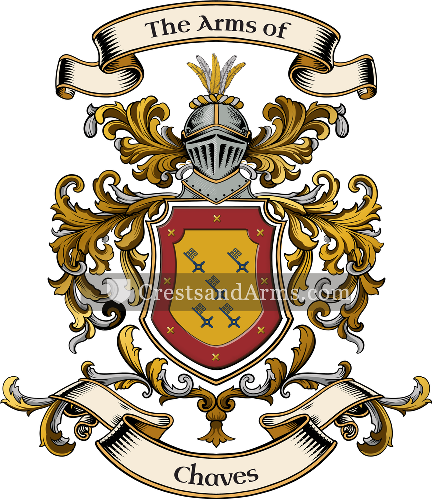 The Chaves coat of arms, drawn from the recorded blazon