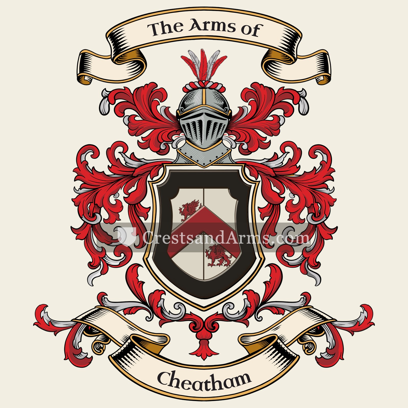 The Cheatham coat of arms, drawn from the recorded blazon