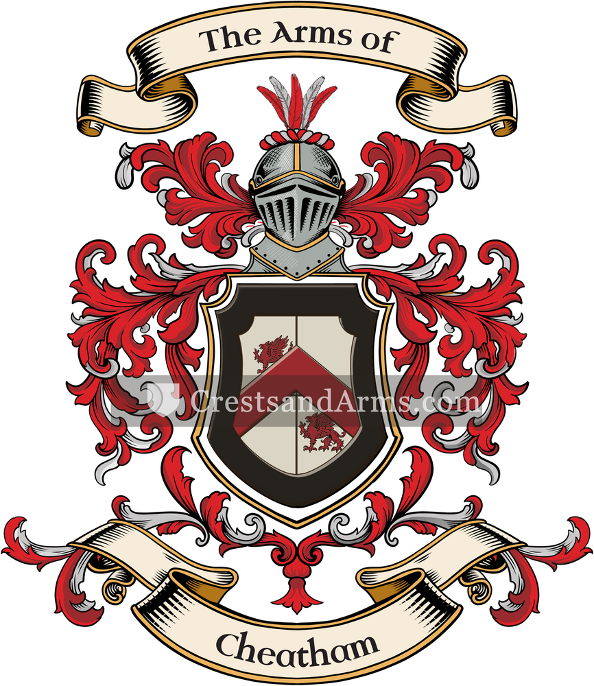 The Cheatham coat of arms, drawn from the recorded blazon