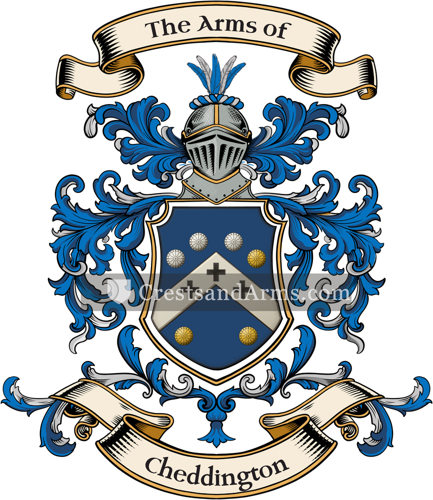 The Cheddington coat of arms, drawn from the recorded blazon