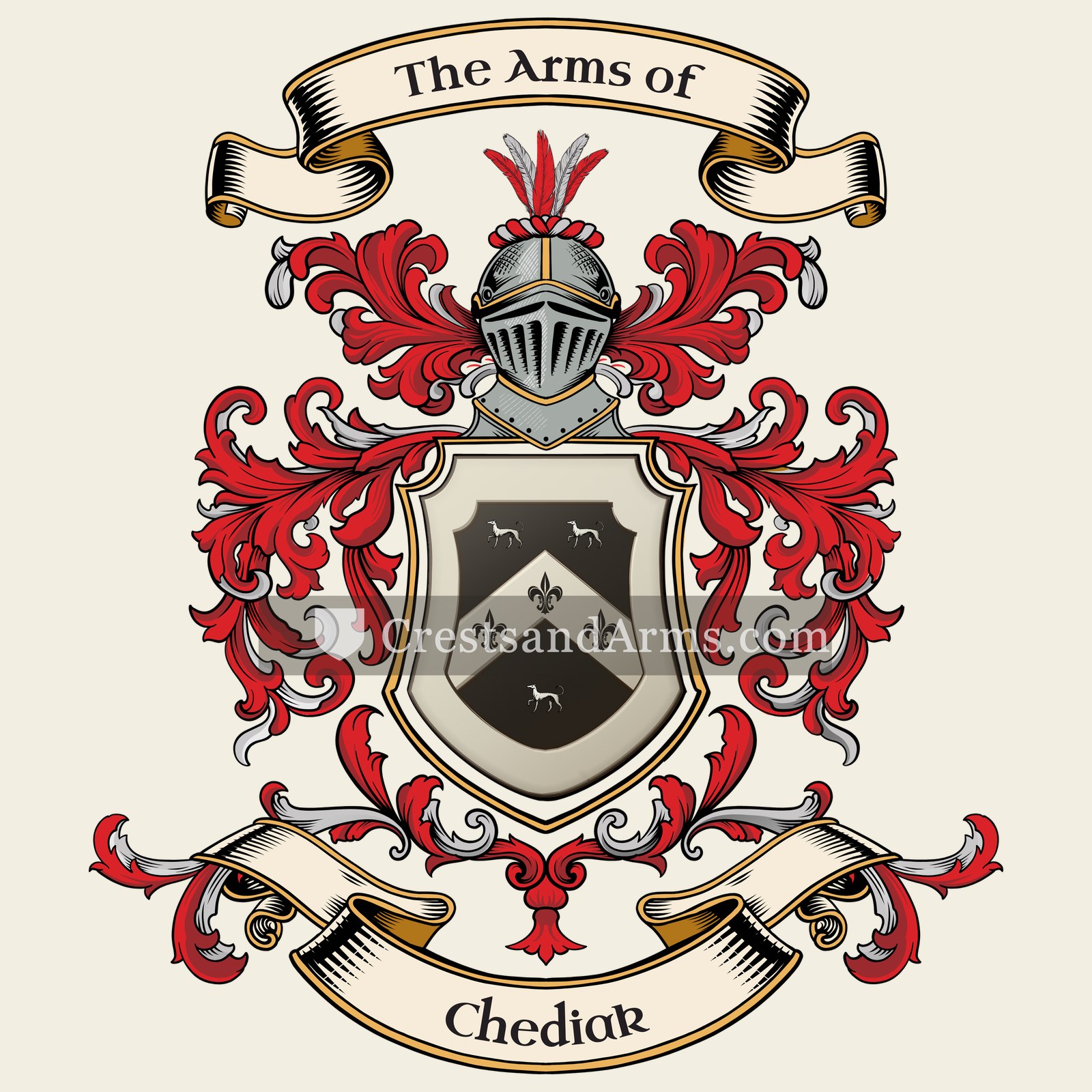 The Chediak coat of arms, drawn from the recorded blazon