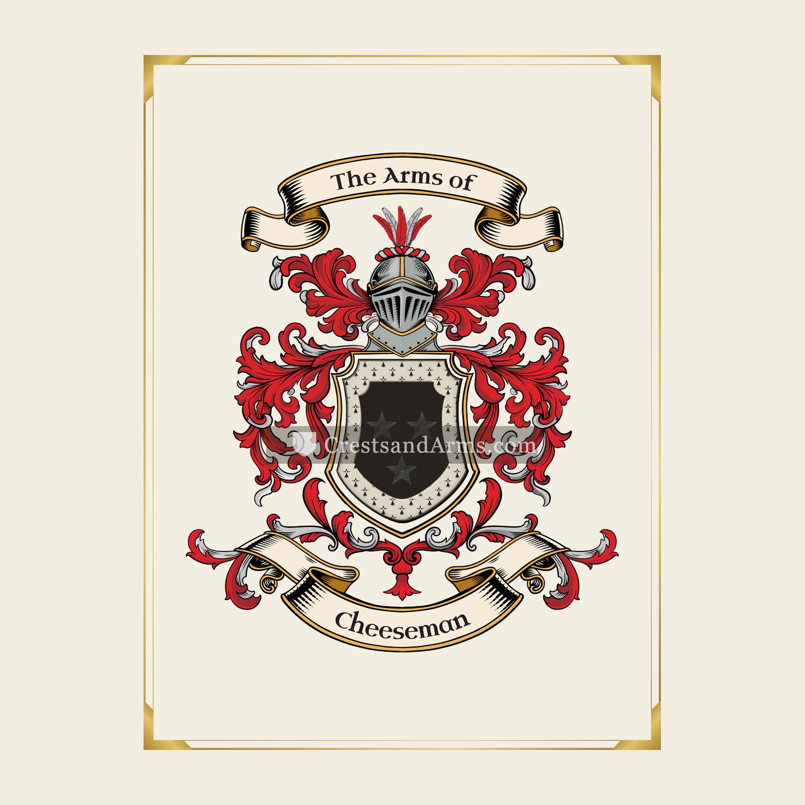 With gold border