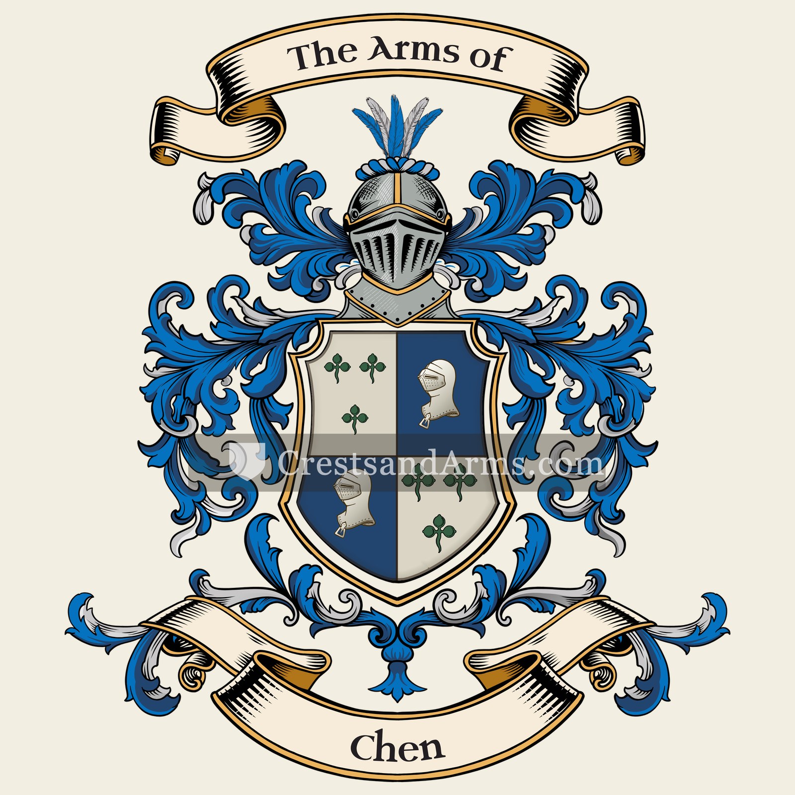 The Chen coat of arms, drawn from the recorded blazon