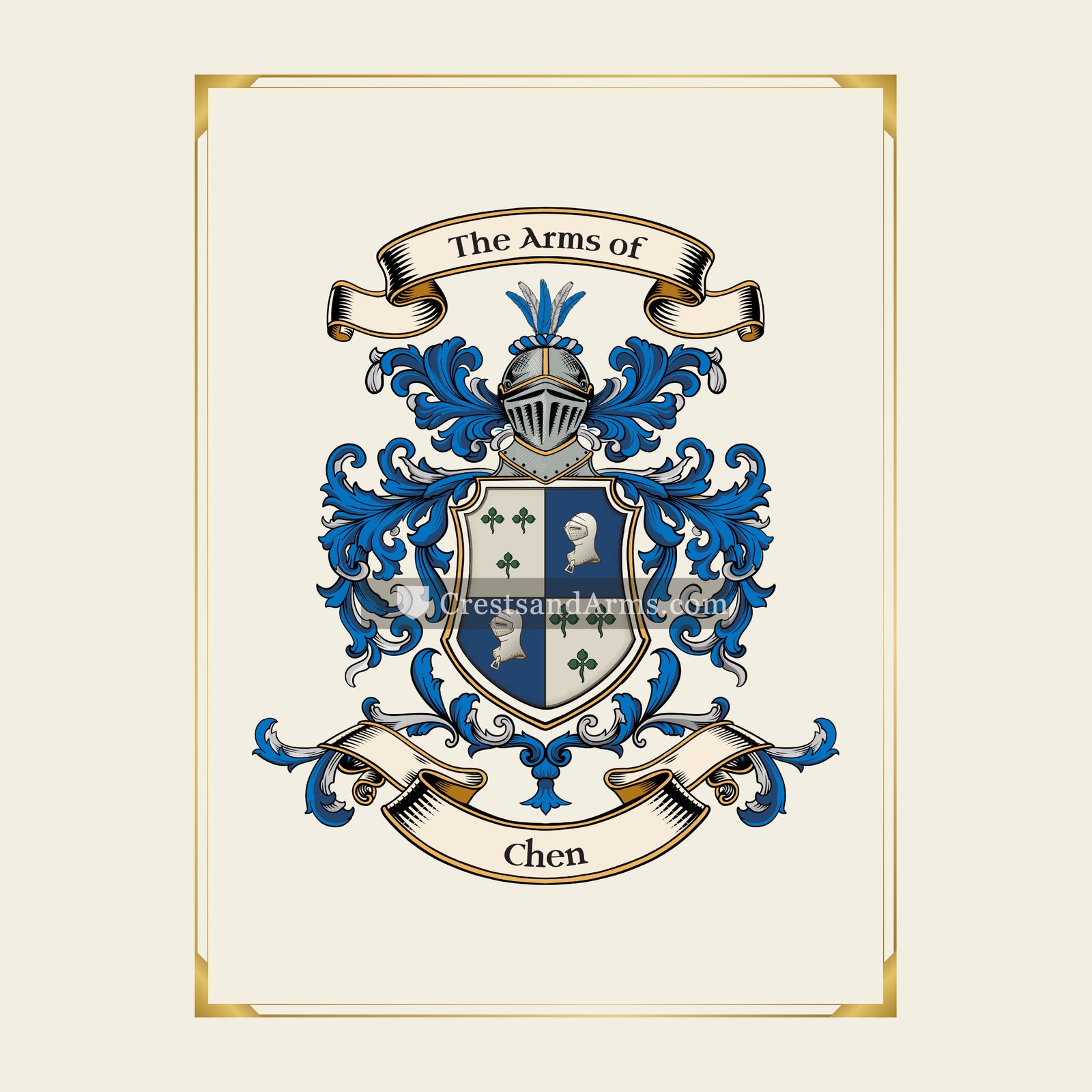 With gold border