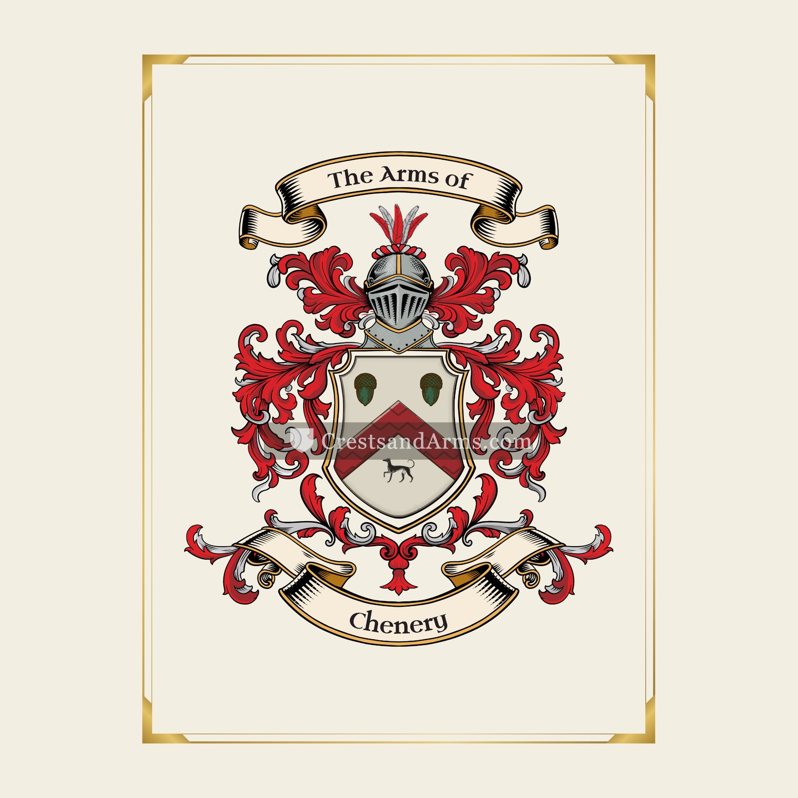 With gold border