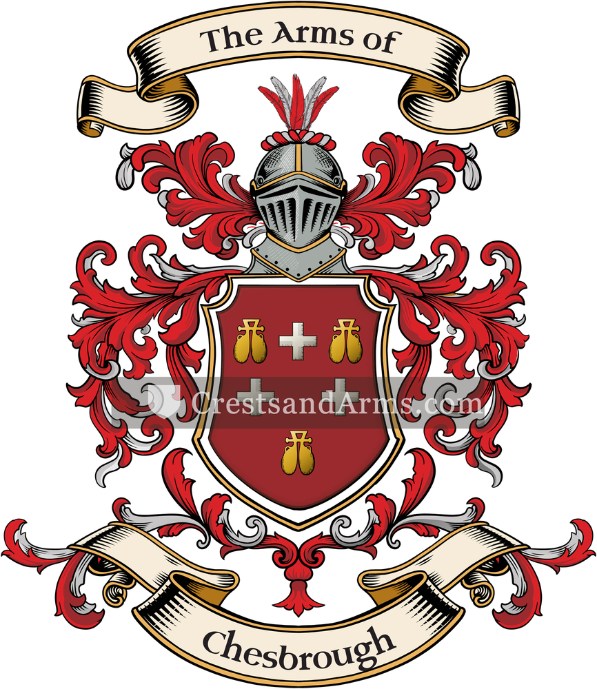 The Chesbrough coat of arms, drawn from the recorded blazon