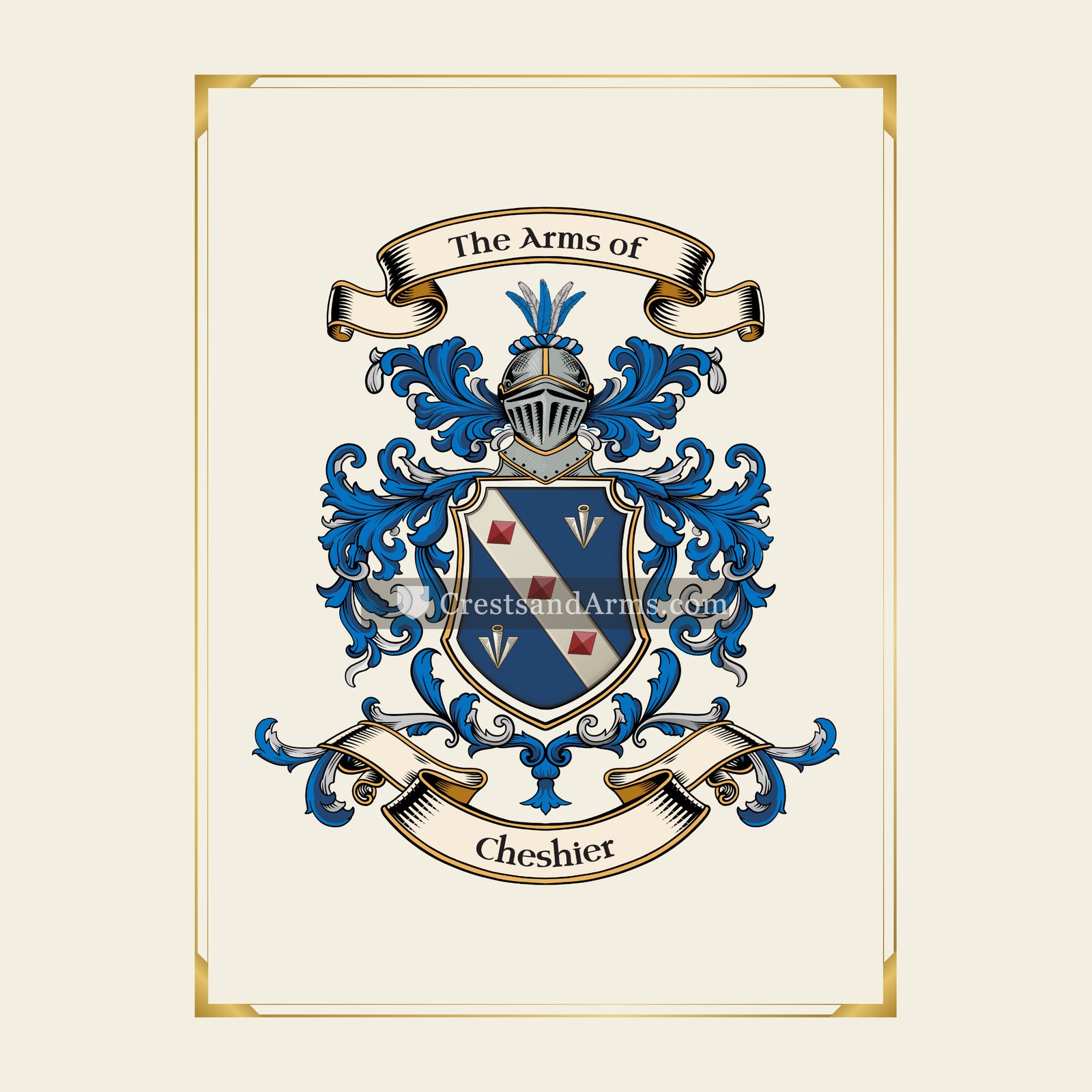 With gold border