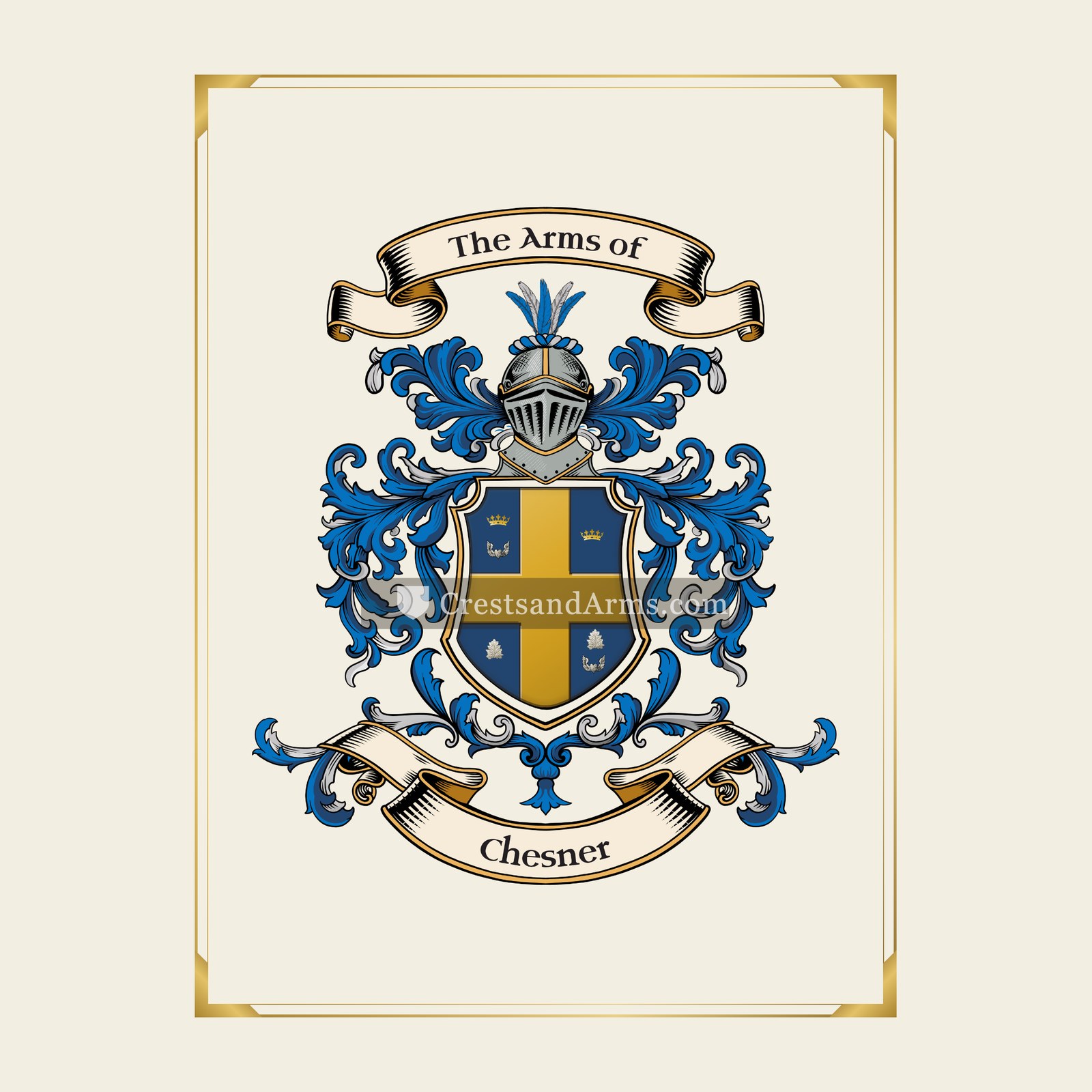 With gold border