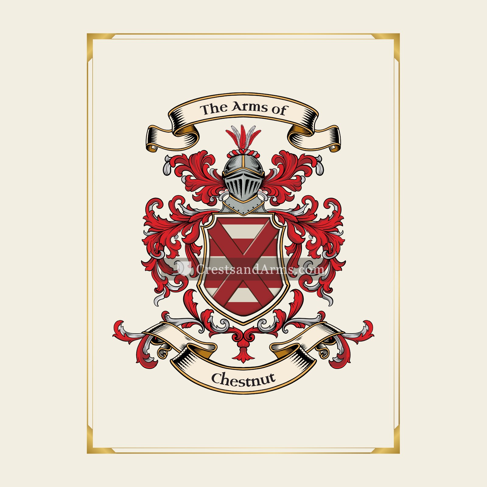 With gold border