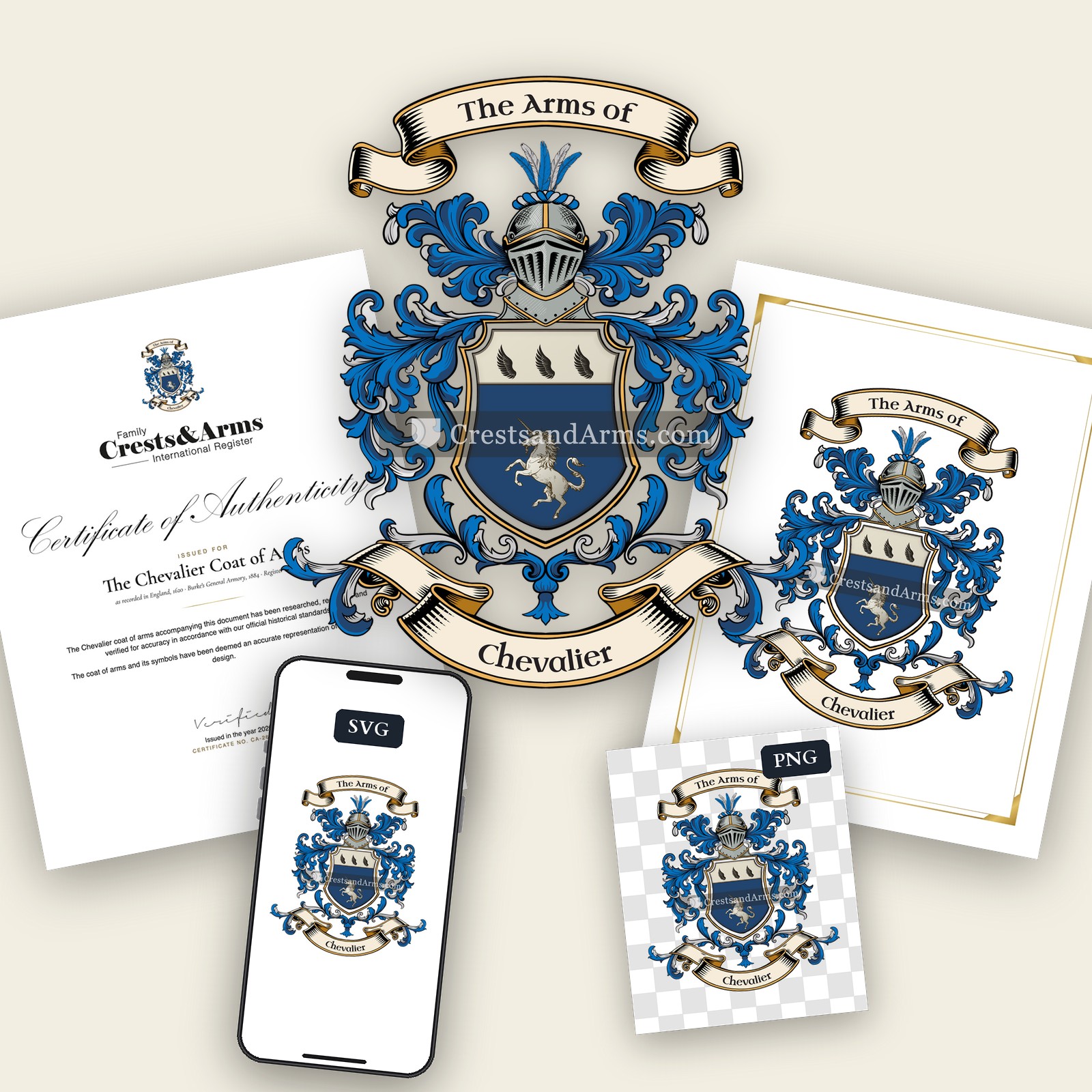 The Chevalier coat of arms
