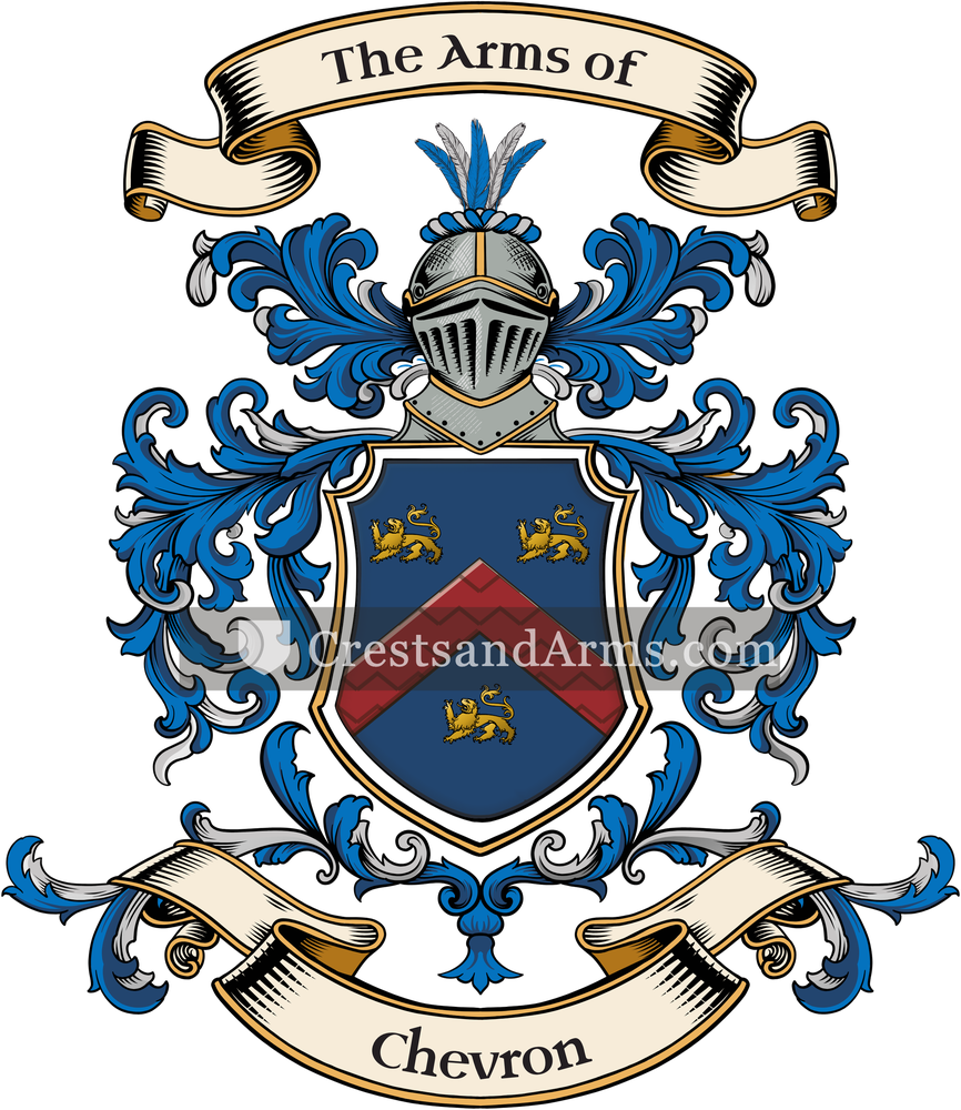 The Chevron coat of arms, drawn from the recorded blazon