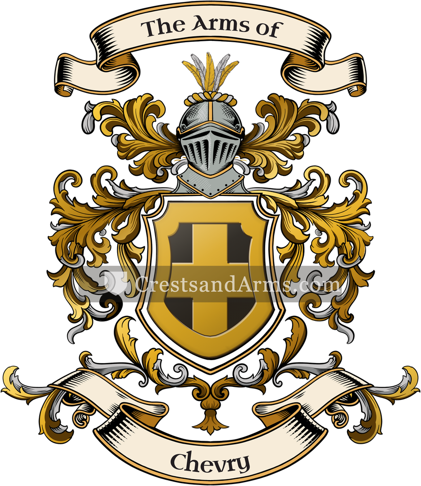 The Chevry coat of arms, drawn from the recorded blazon