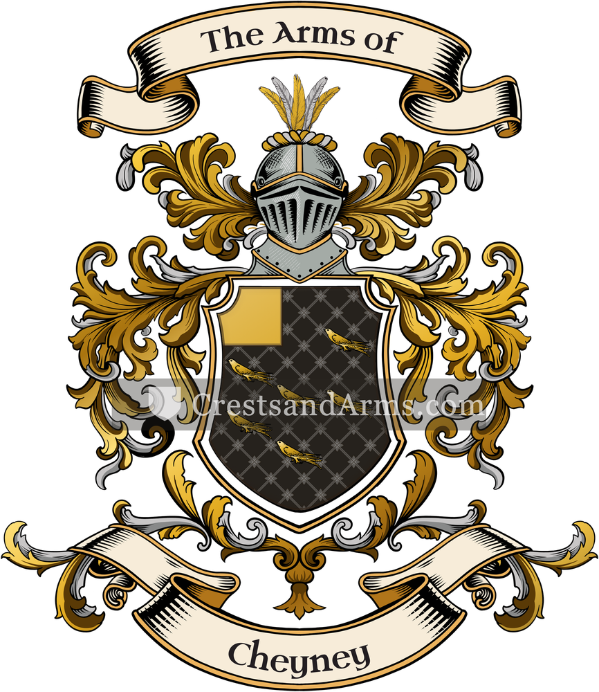 The Cheyney coat of arms, drawn from the recorded blazon