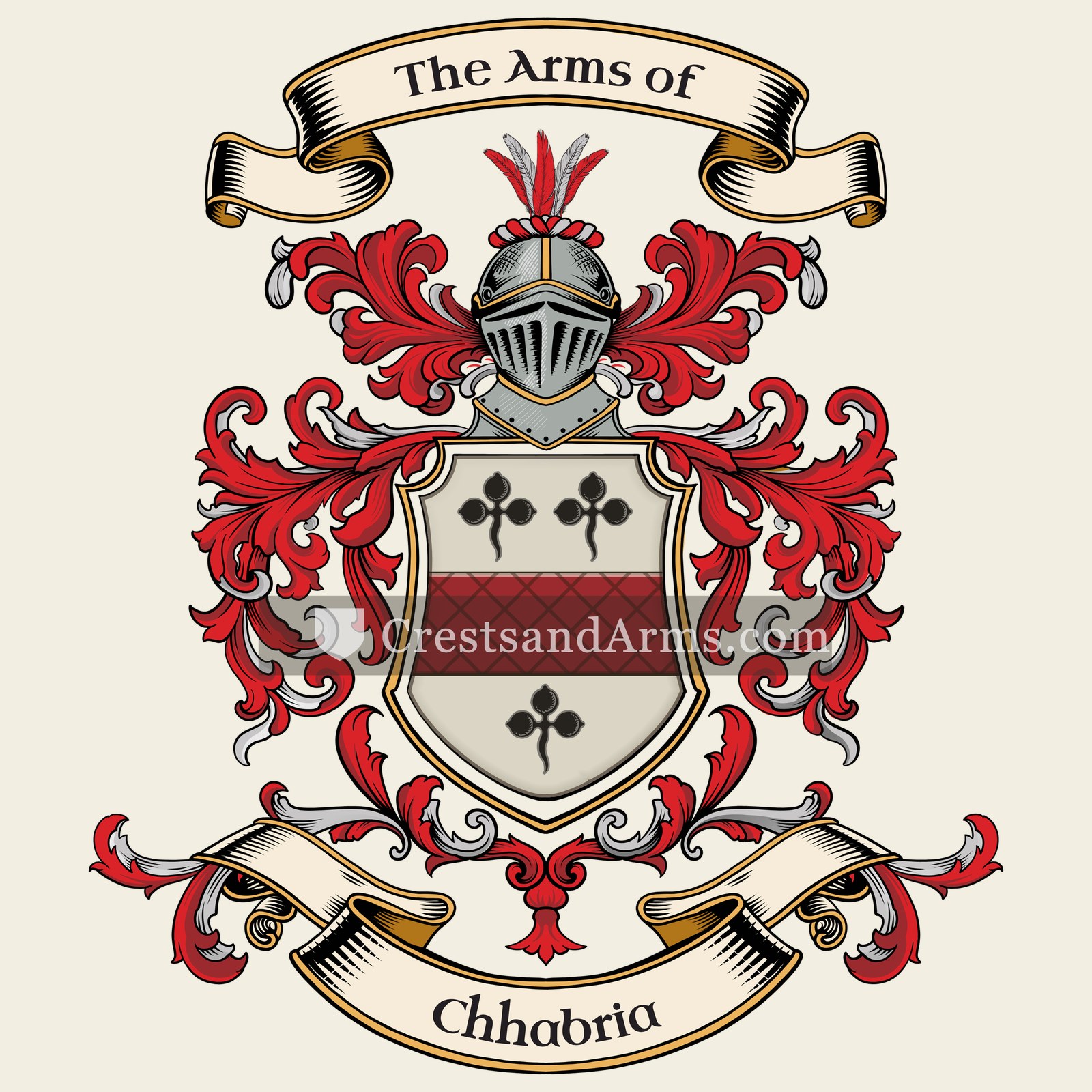 The Chhabria coat of arms, drawn from the recorded blazon