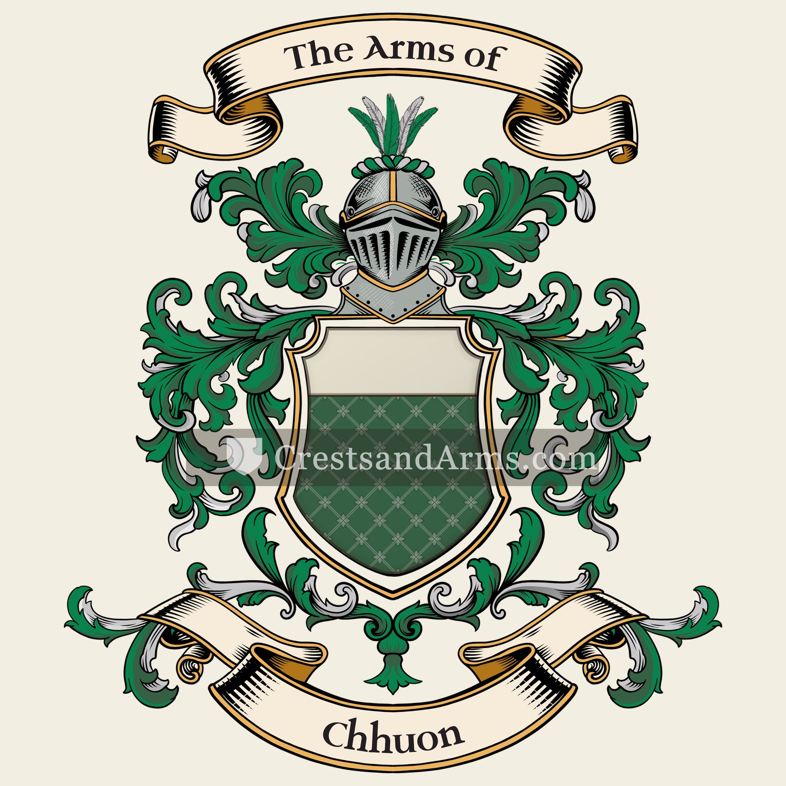 The Chhuon coat of arms, drawn from the recorded blazon