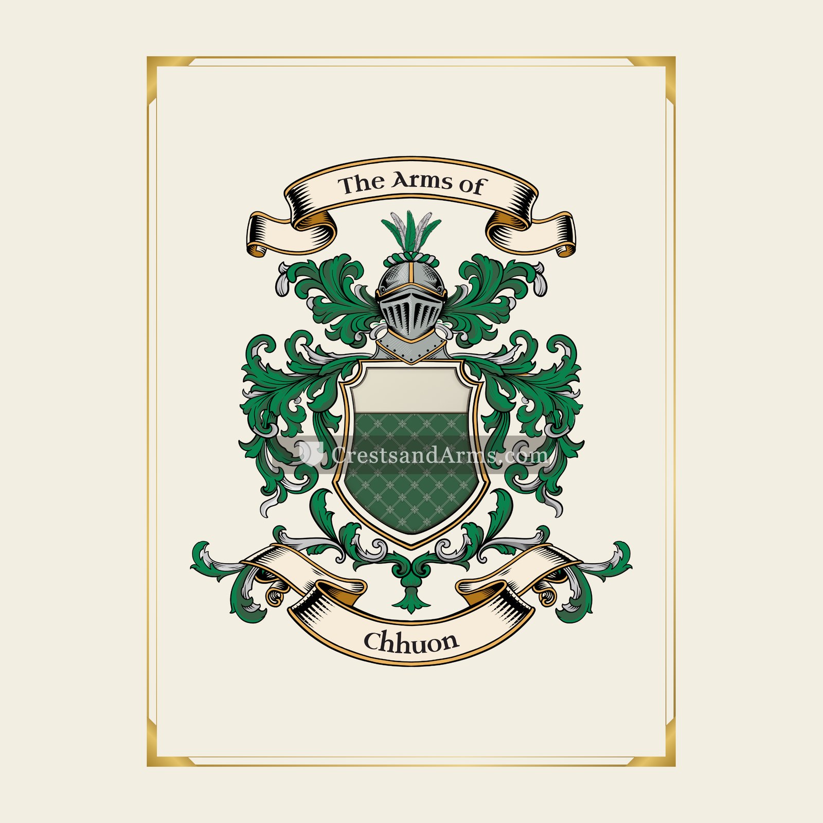 With gold border