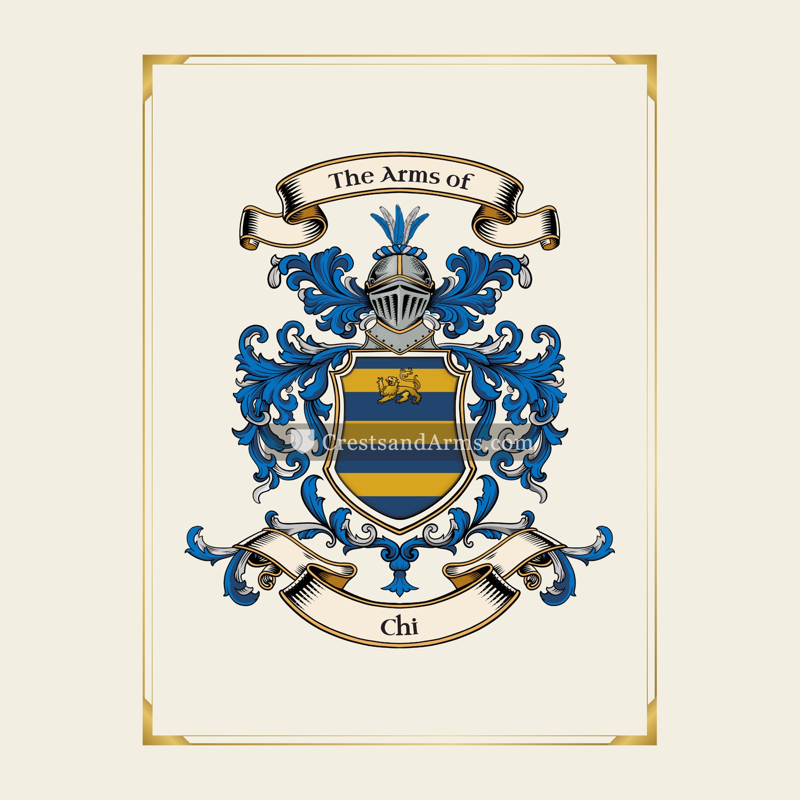With gold border