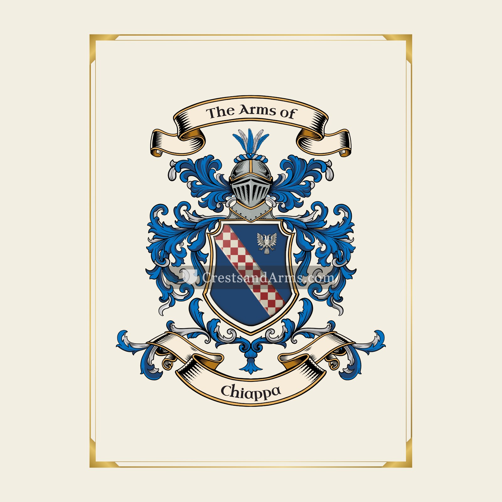 With gold border