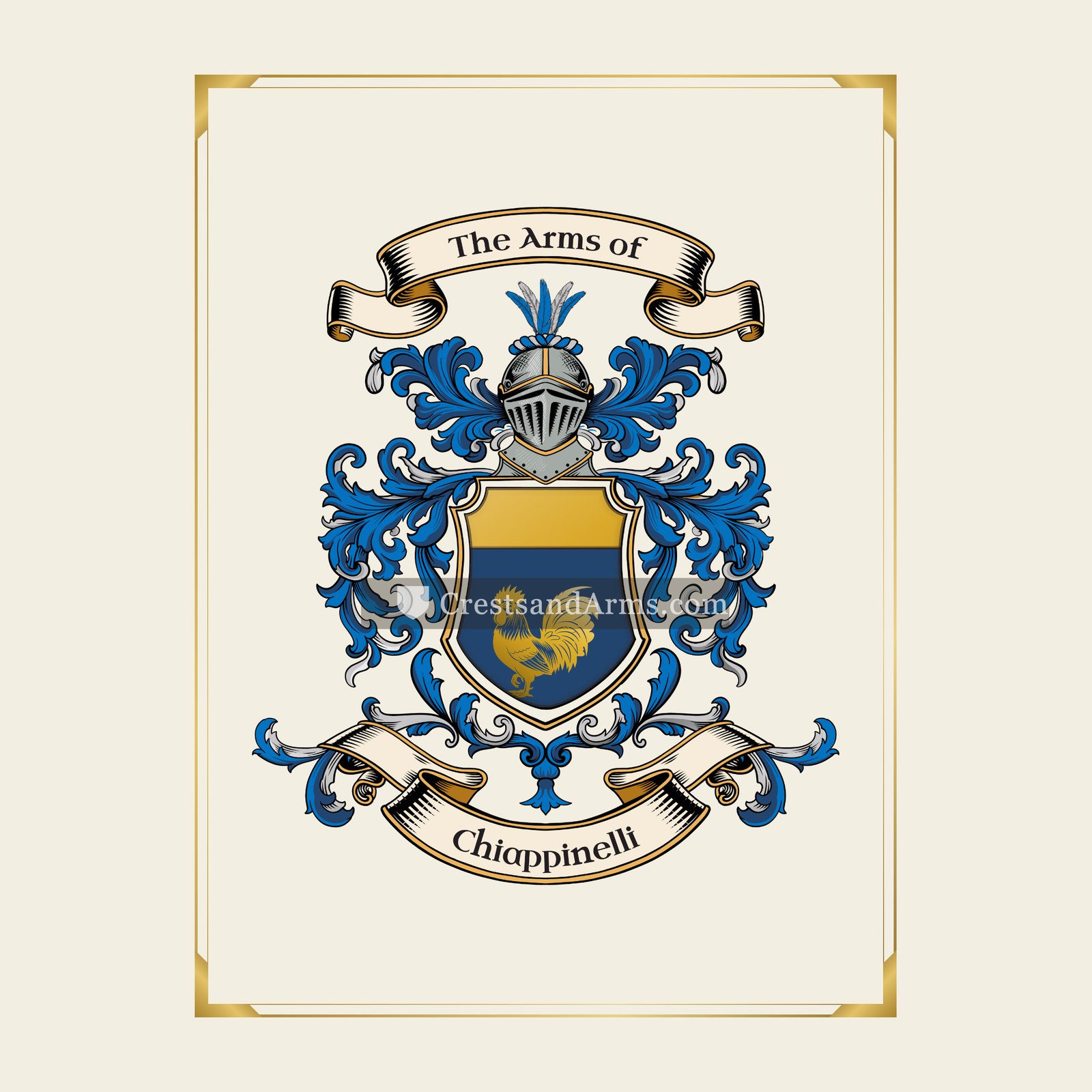 With gold border