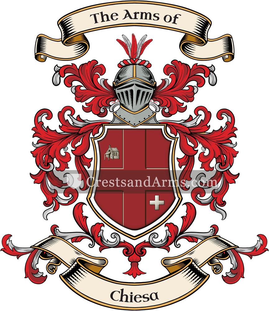 The Chiesa coat of arms, drawn from the recorded blazon