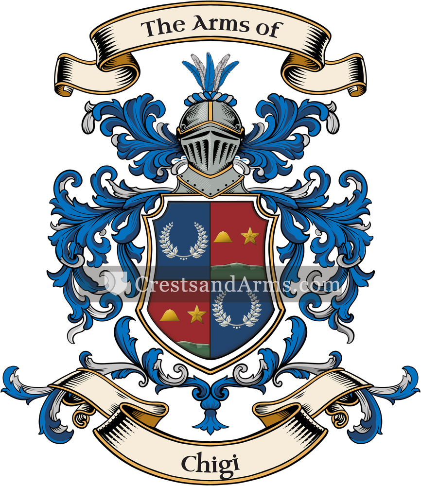 The Chigi coat of arms, drawn from the recorded blazon