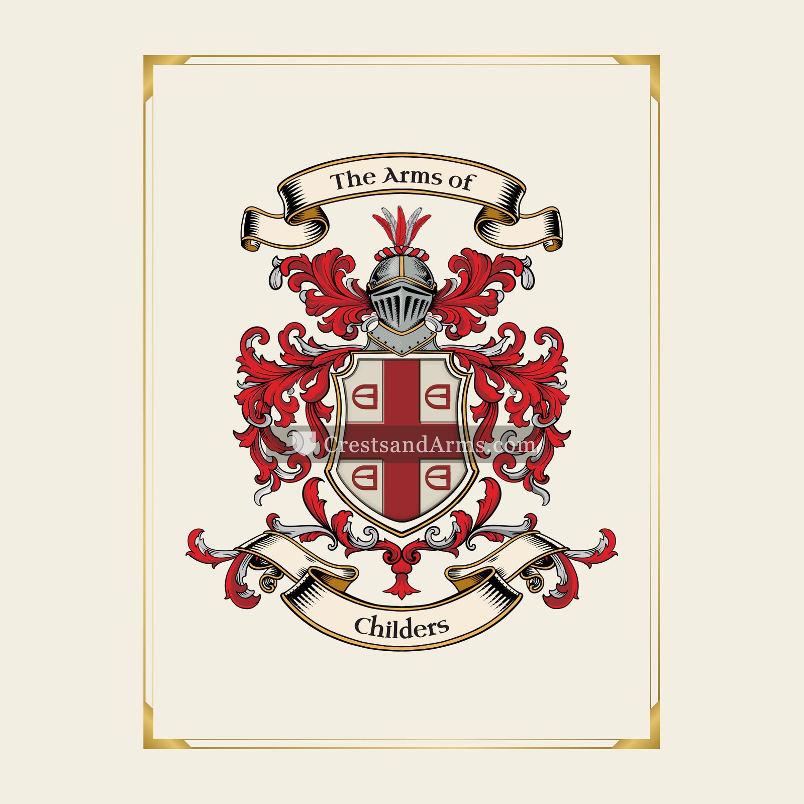 With gold border