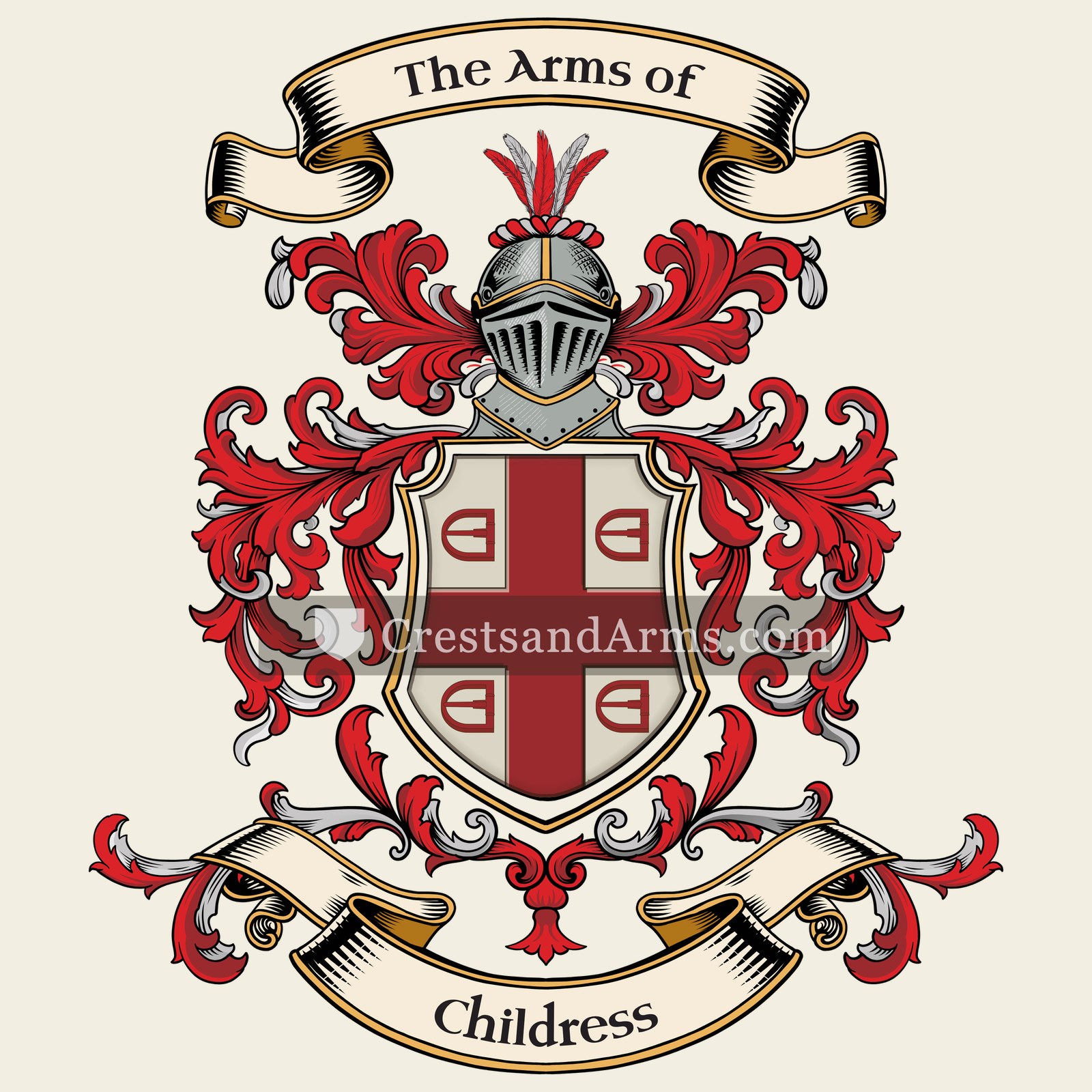 The Childress coat of arms, drawn from the recorded blazon