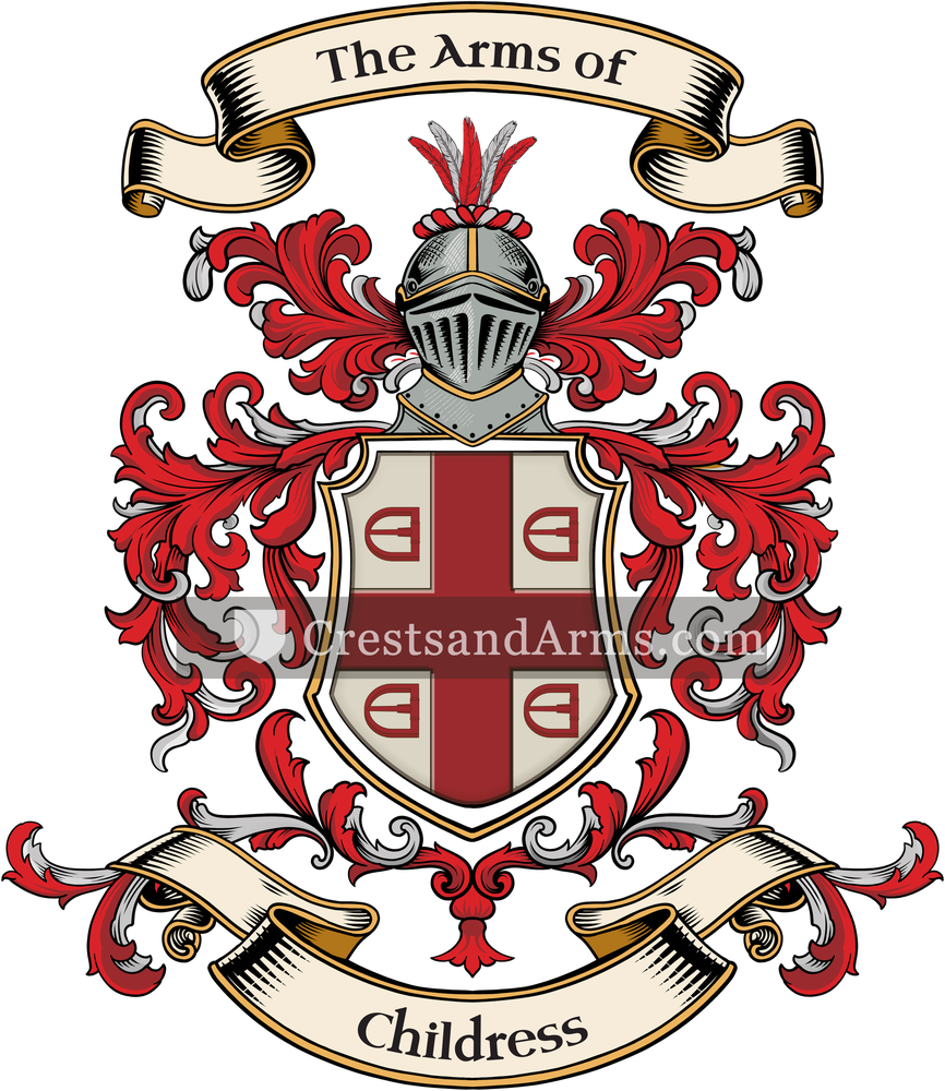 The Childress coat of arms, drawn from the recorded blazon