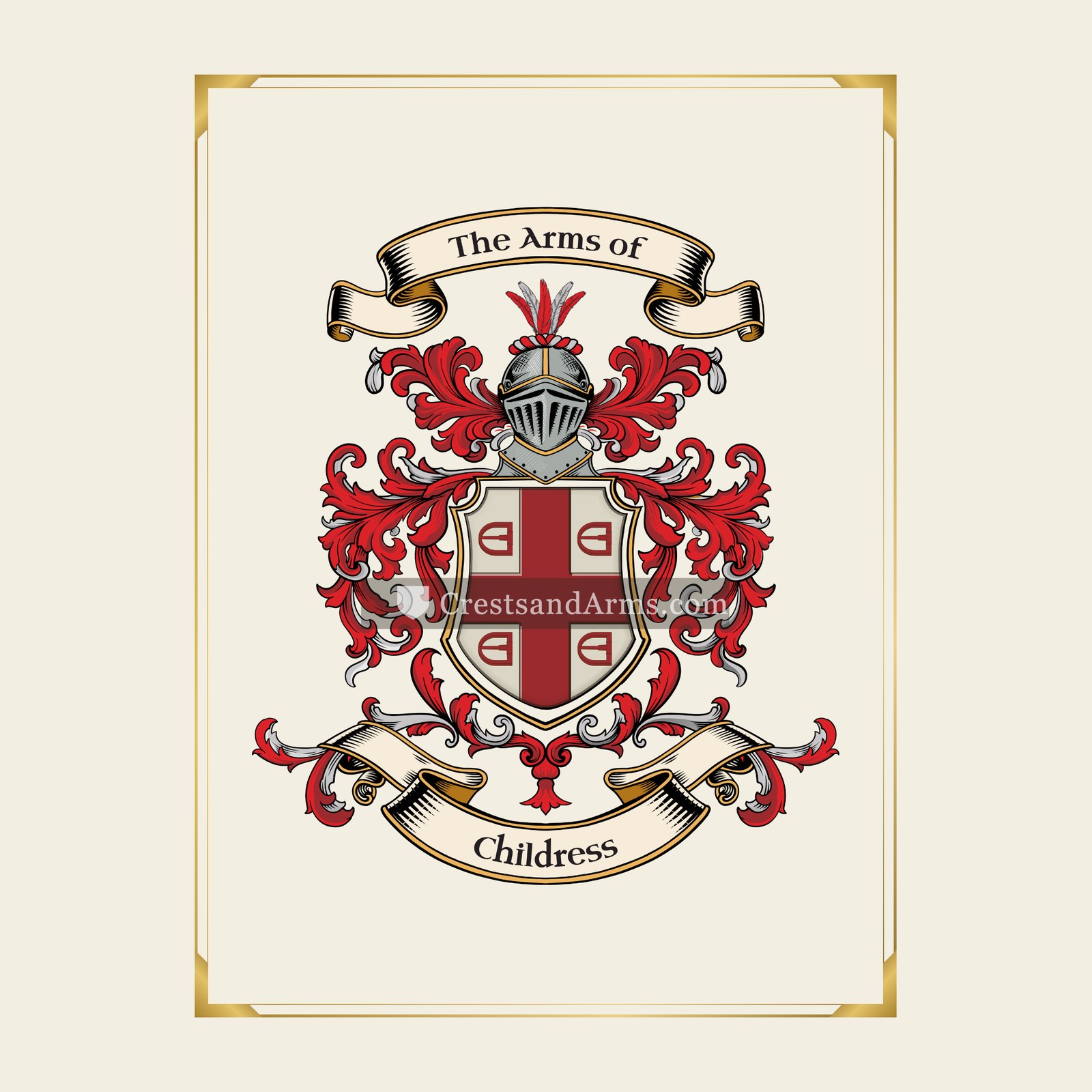 With gold border