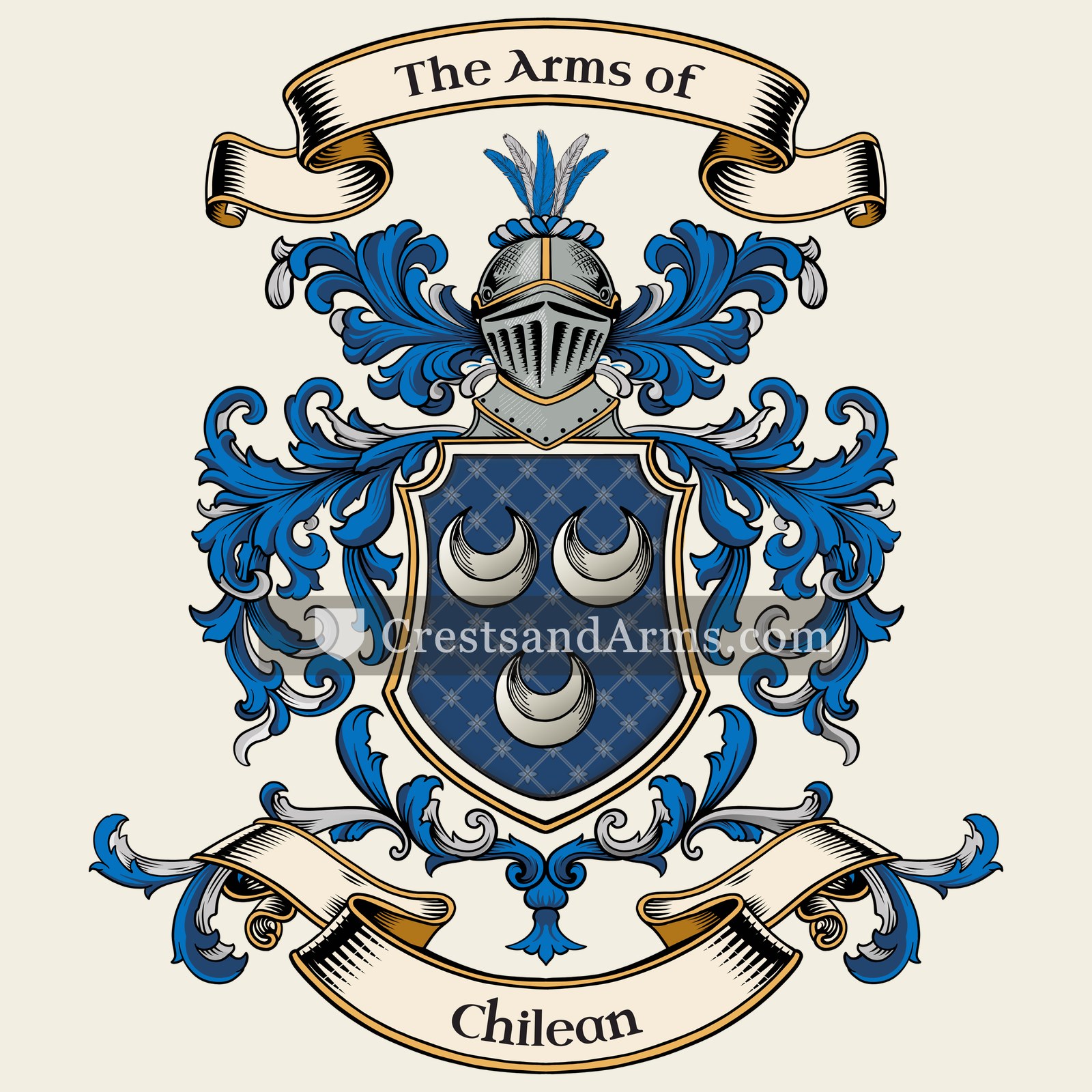 The Chilean coat of arms, drawn from the recorded blazon