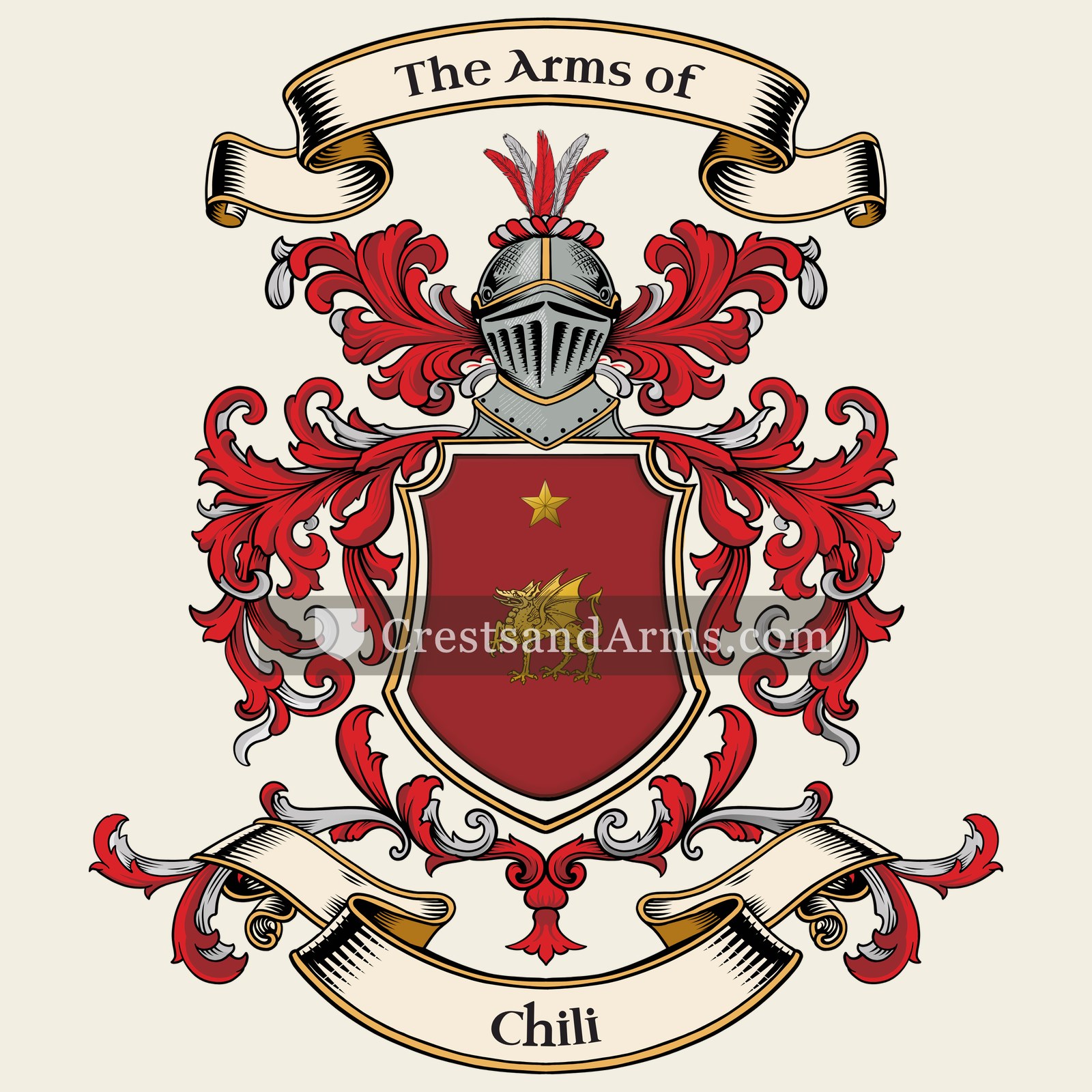 The Chili coat of arms, drawn from the recorded blazon