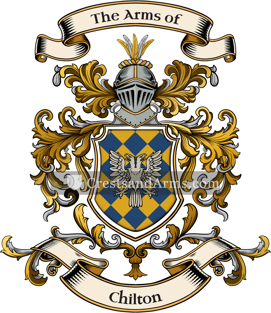 The Chilton coat of arms, drawn from the recorded blazon