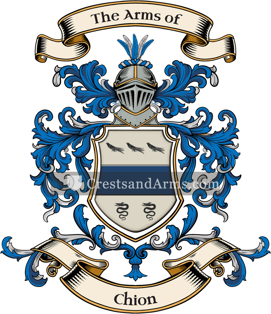 The Chion coat of arms, drawn from the recorded blazon