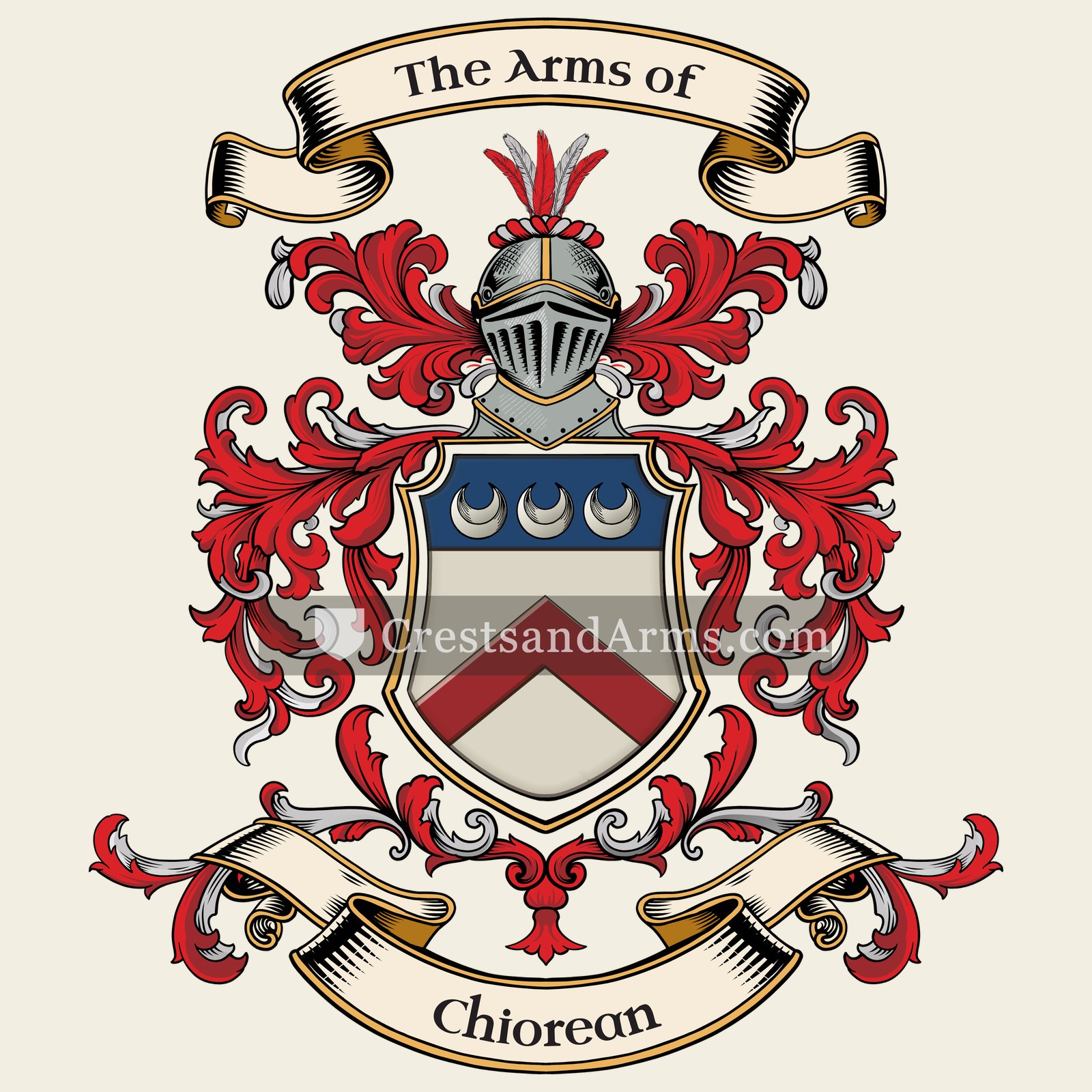 The Chiorean coat of arms, drawn from the recorded blazon