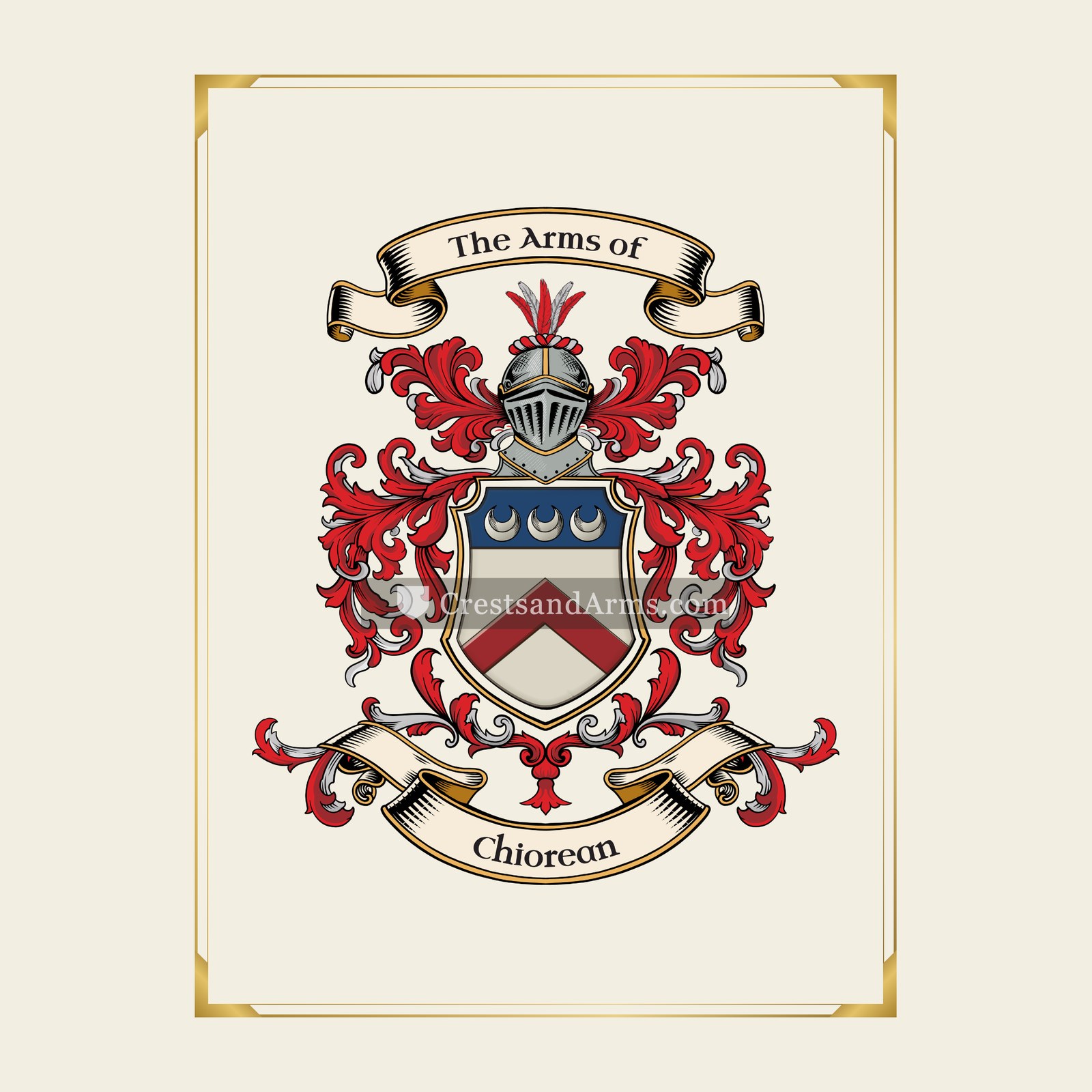 With gold border